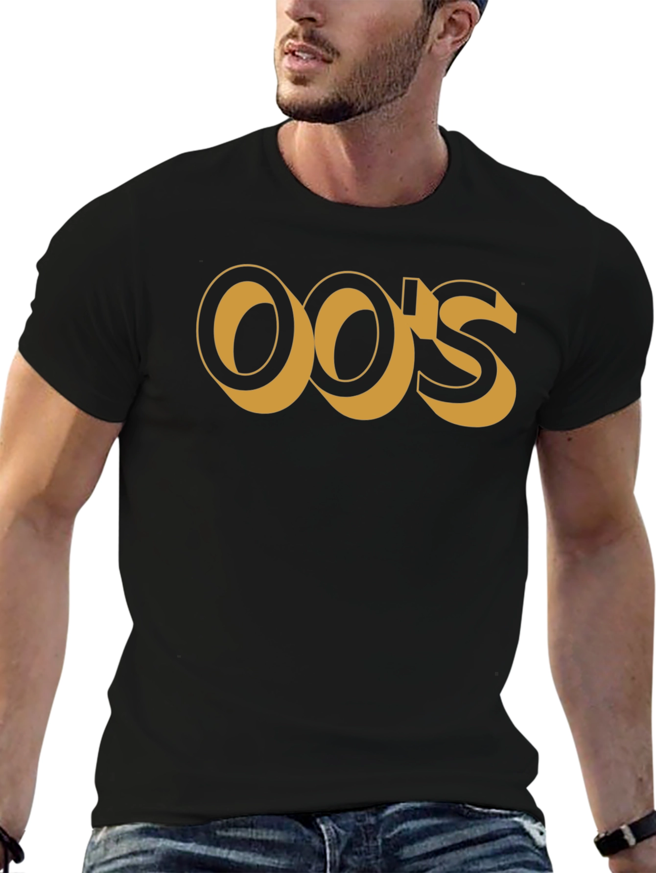 Y2K Inspired Black Cotton Graphic Tee
