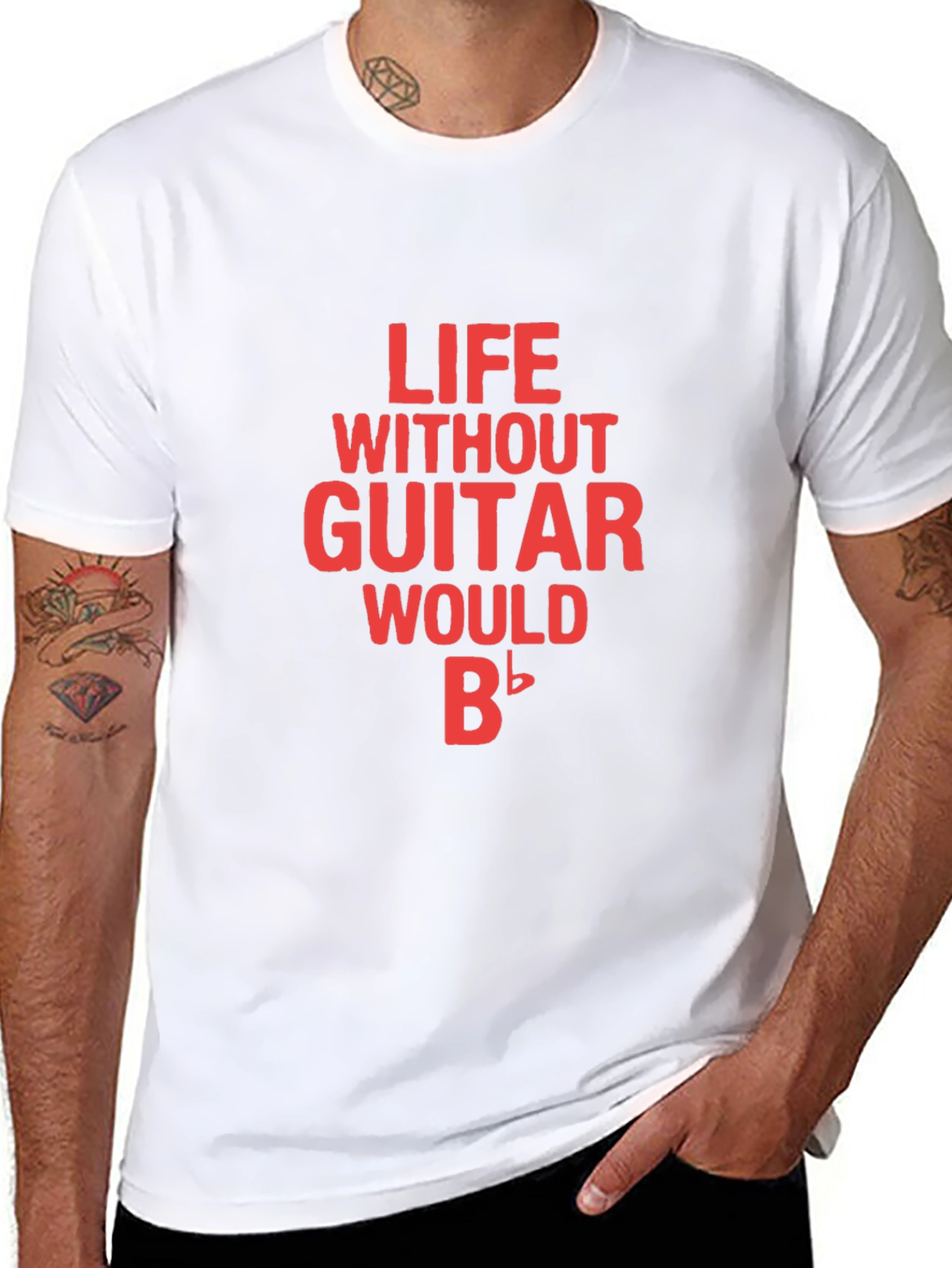 Life Without Guitar Black Tee Shirt