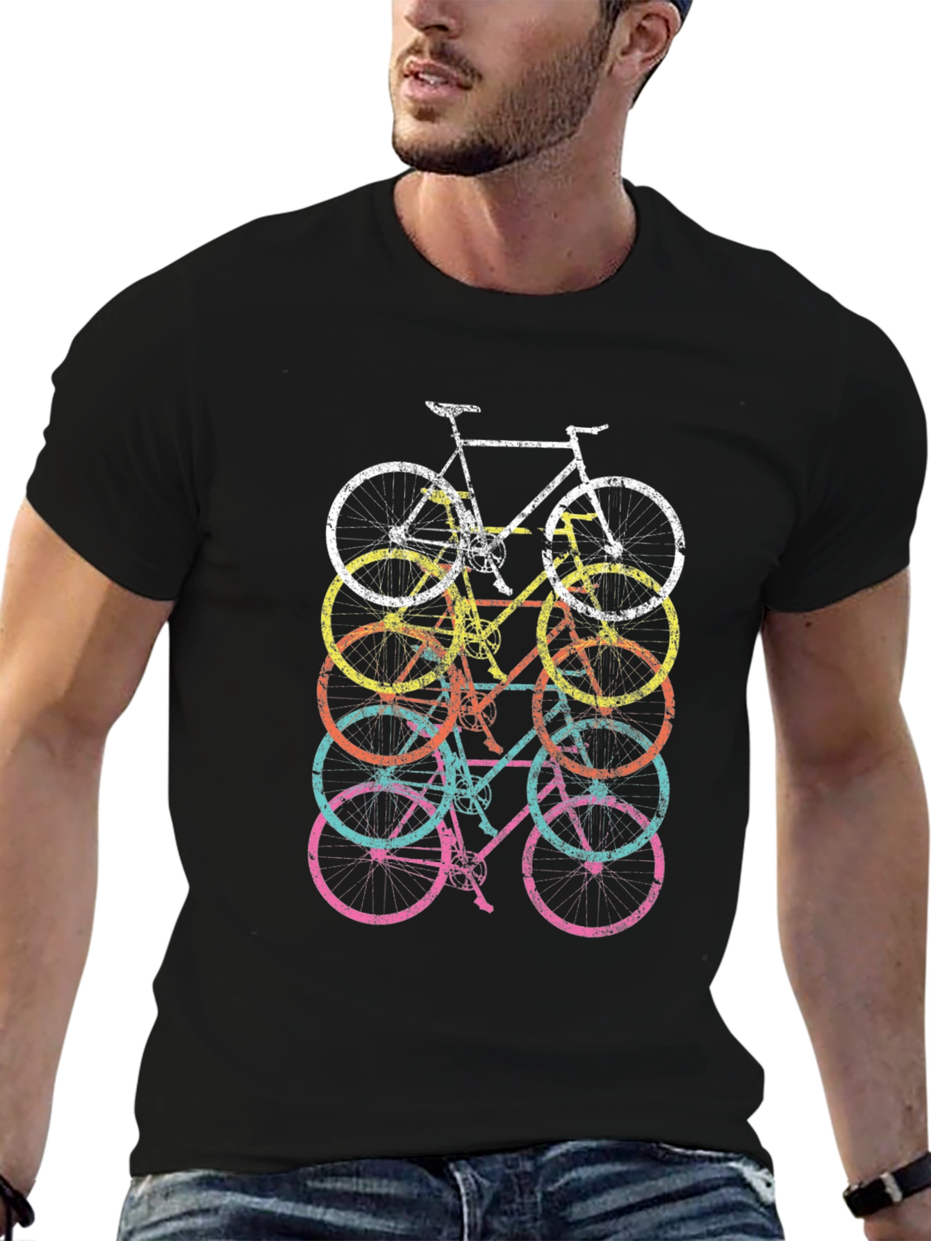 Retro Bicycle Stack Graphic Tee