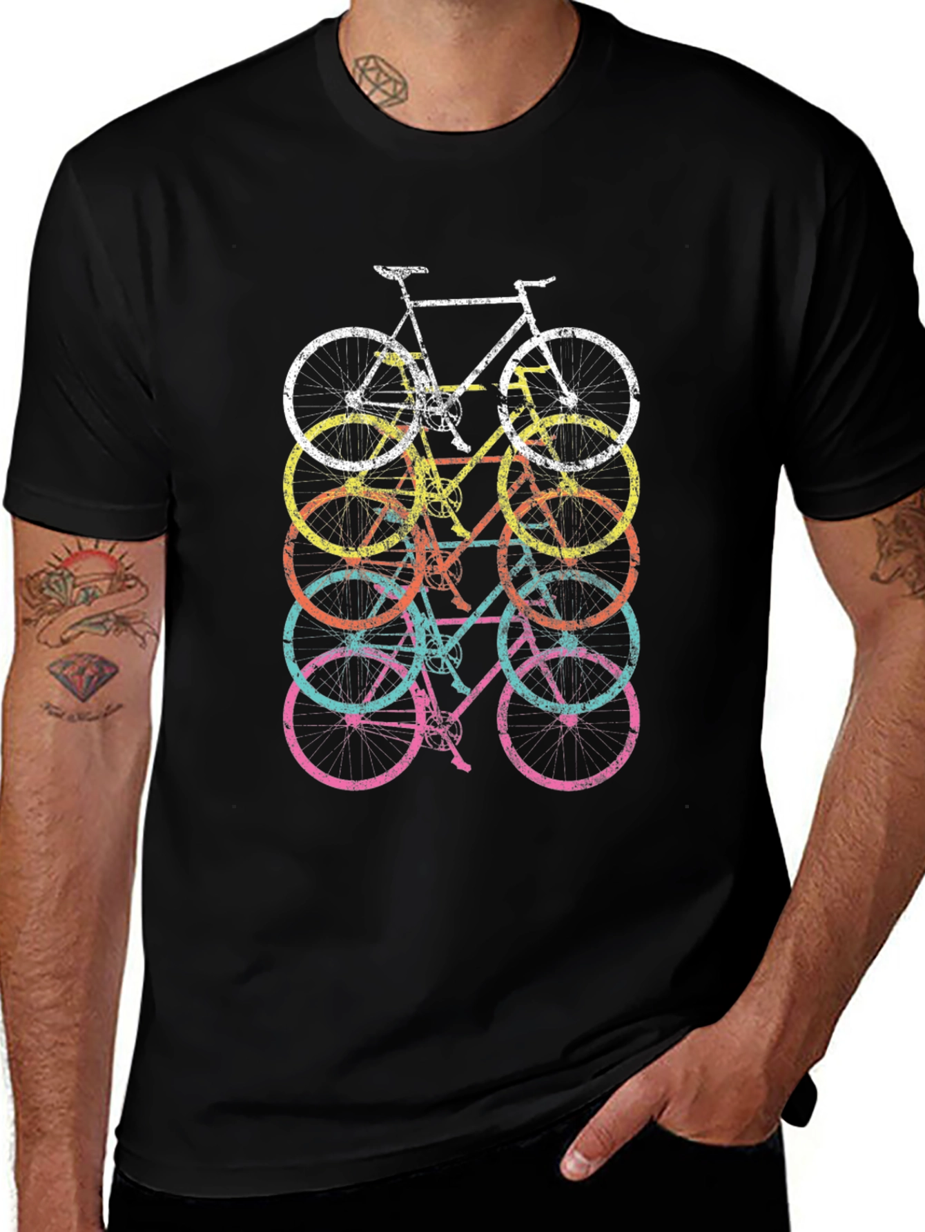 Retro Bicycle Stack Graphic Tee
