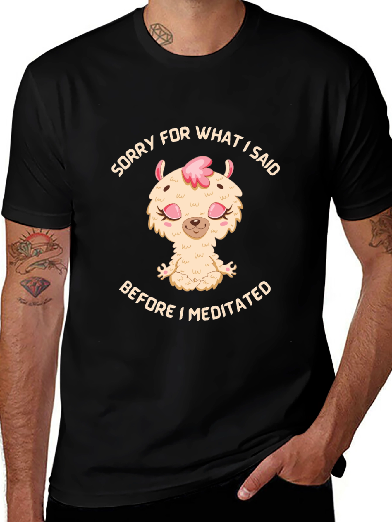 Meditating Llama Graphic T-Shirt