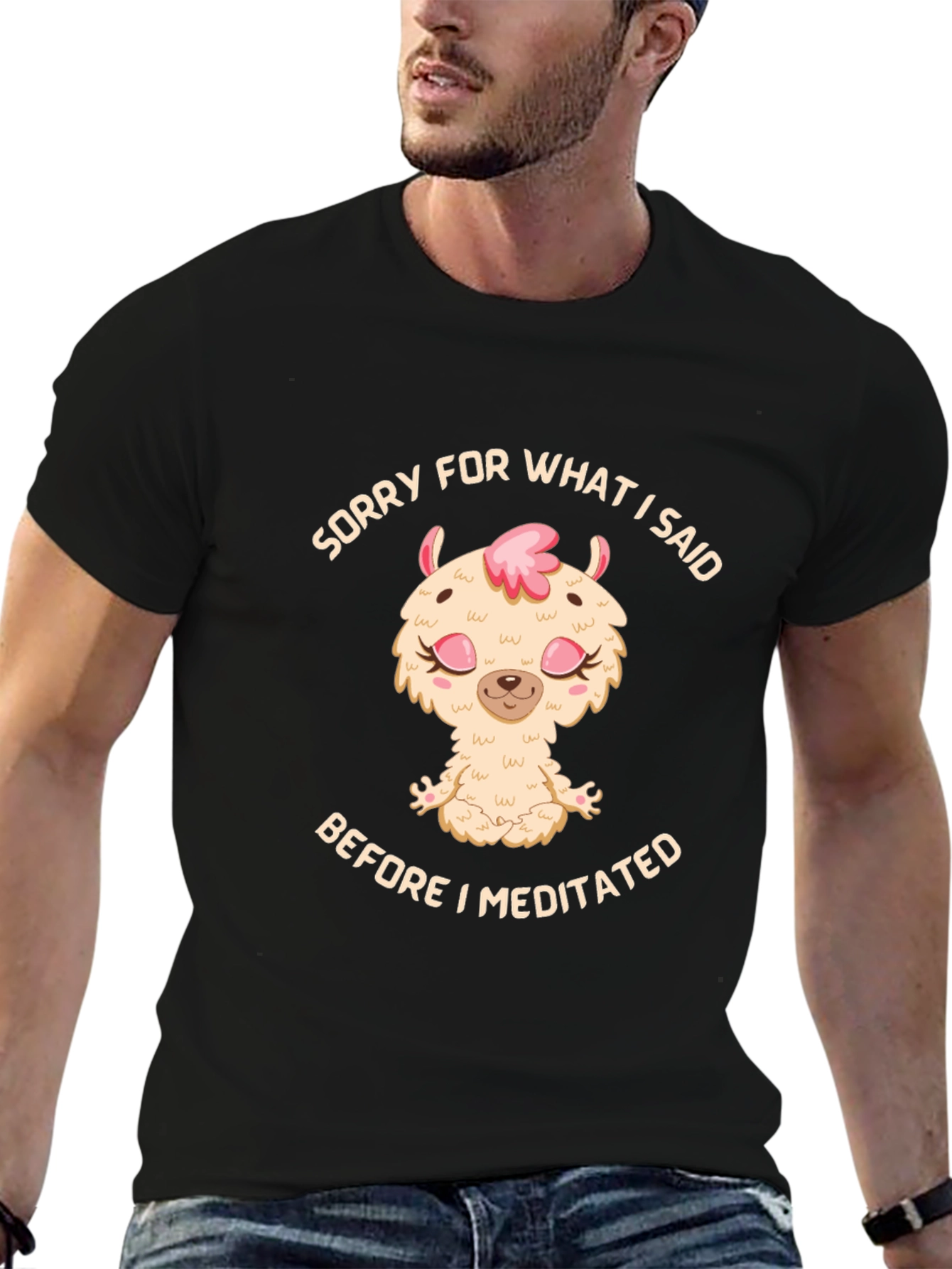 Meditating Llama Graphic T-Shirt