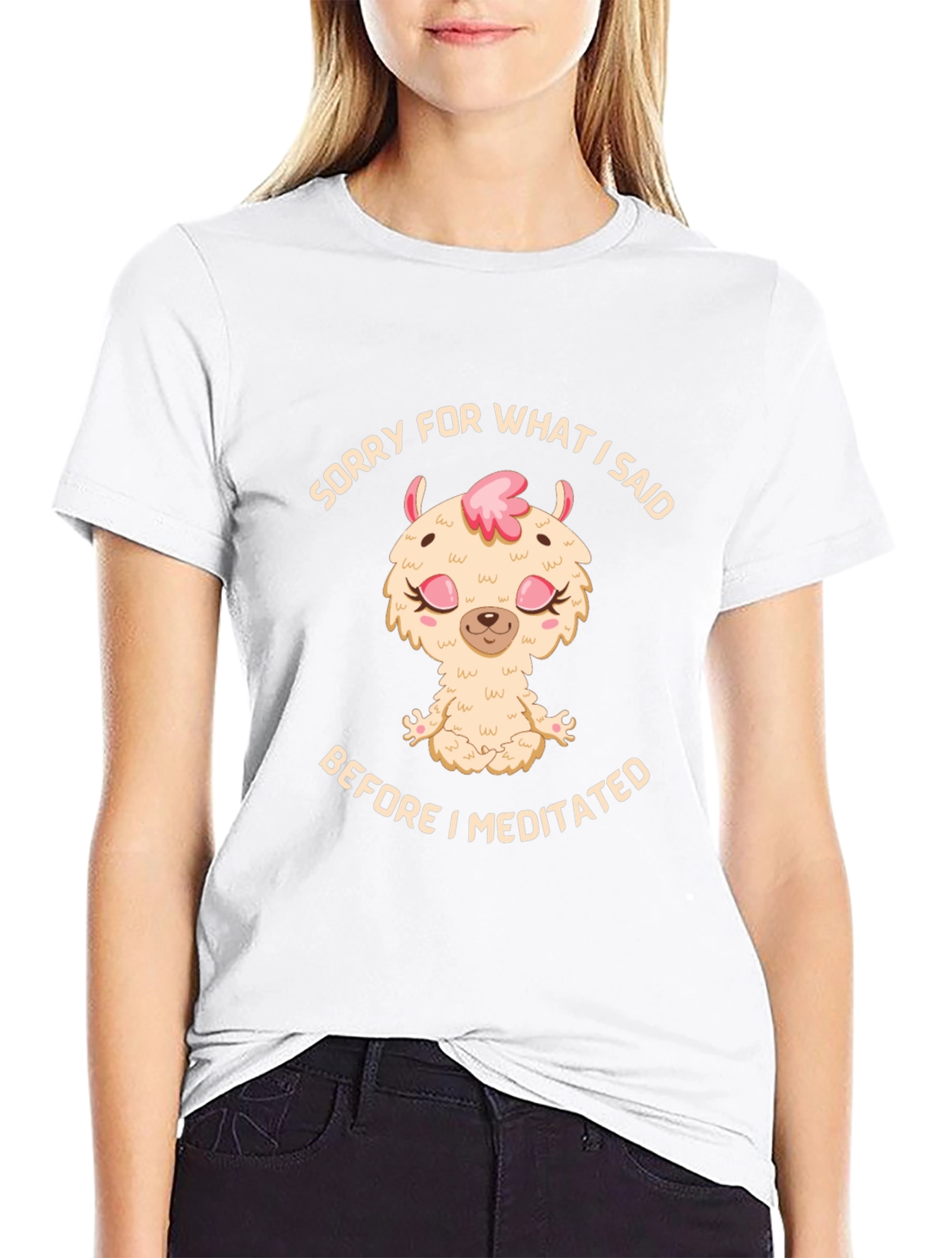 Meditating Llama Graphic T-Shirt