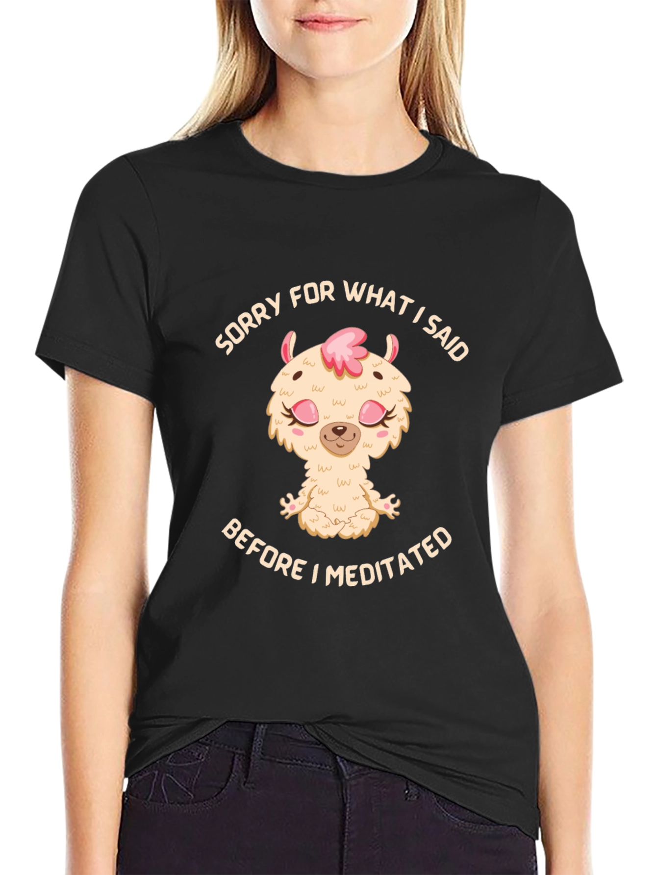 Meditating Llama Graphic T-Shirt