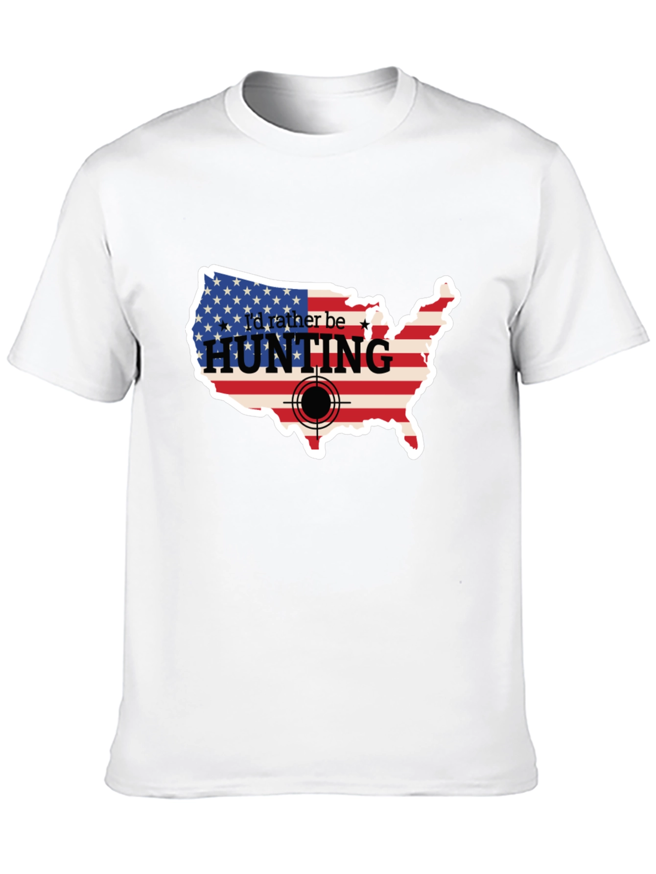 Id Rather Be Hunting USA Flag T-Shirt
