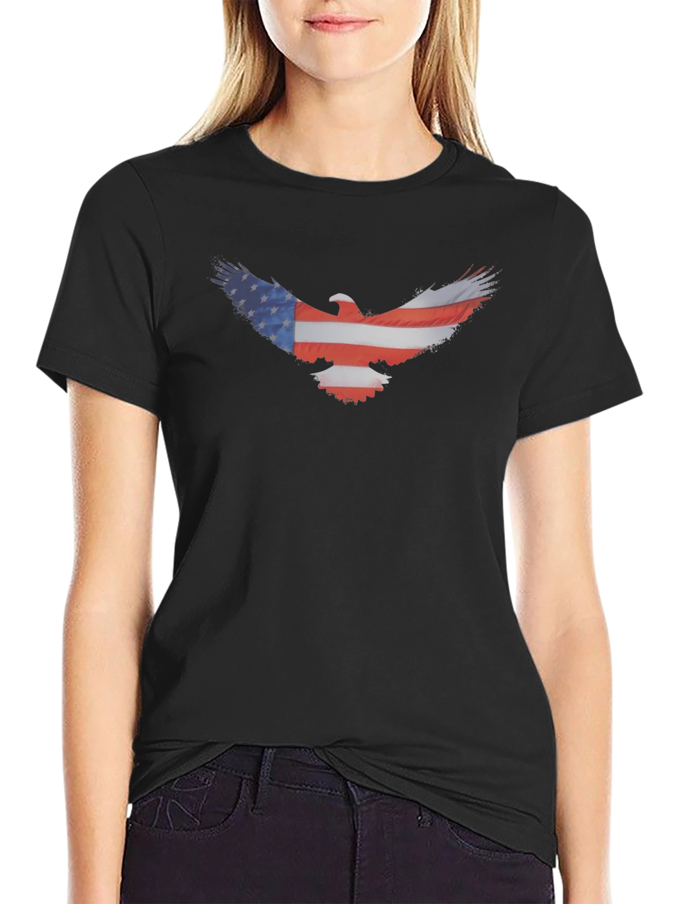American Flag Eagle Graphic Tee - Patriotic T-Shirt