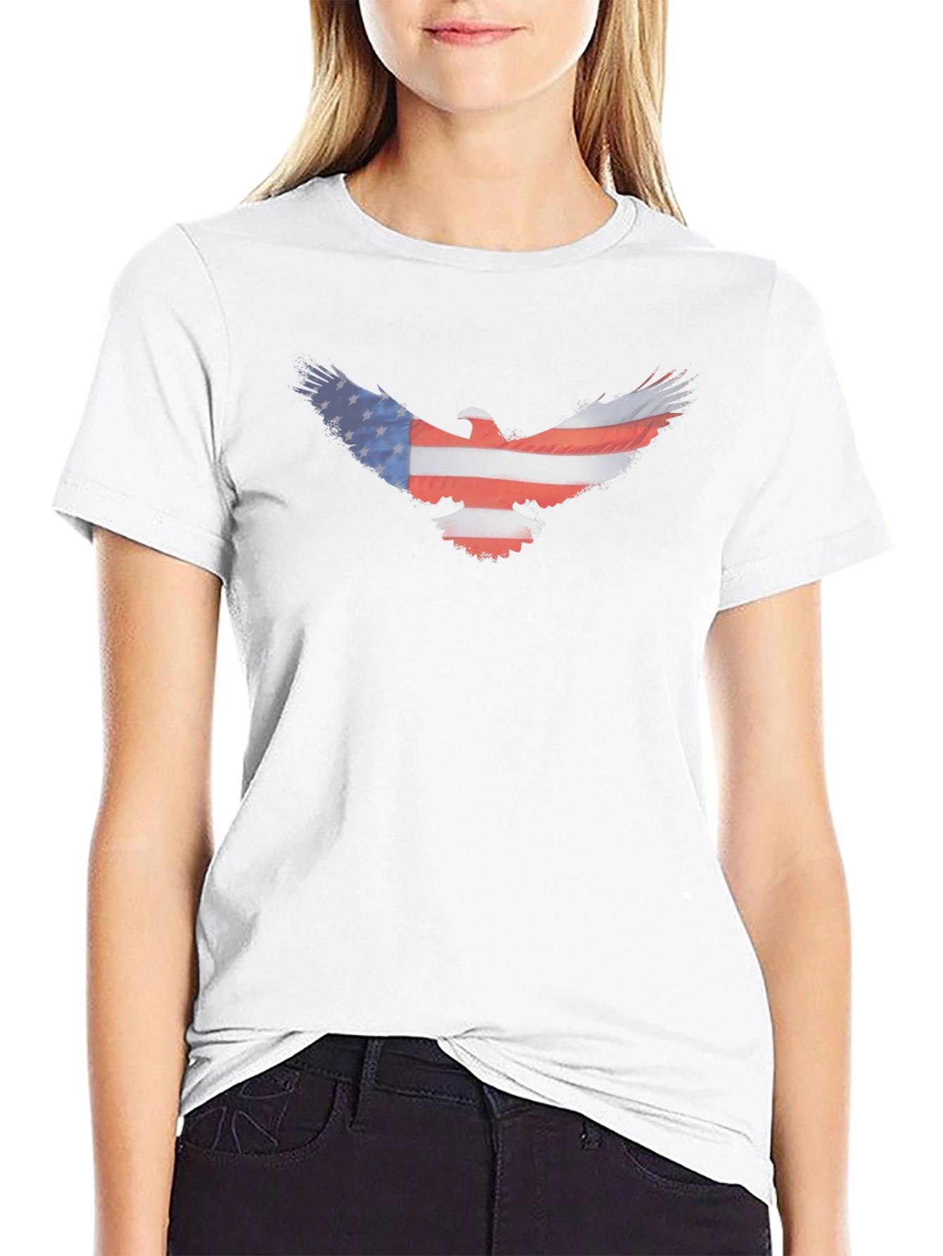 American Flag Eagle Graphic Tee - Patriotic T-Shirt