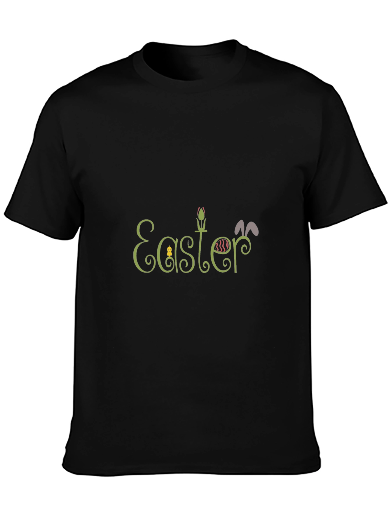 Easter Themed Black Graphic T-Shirt