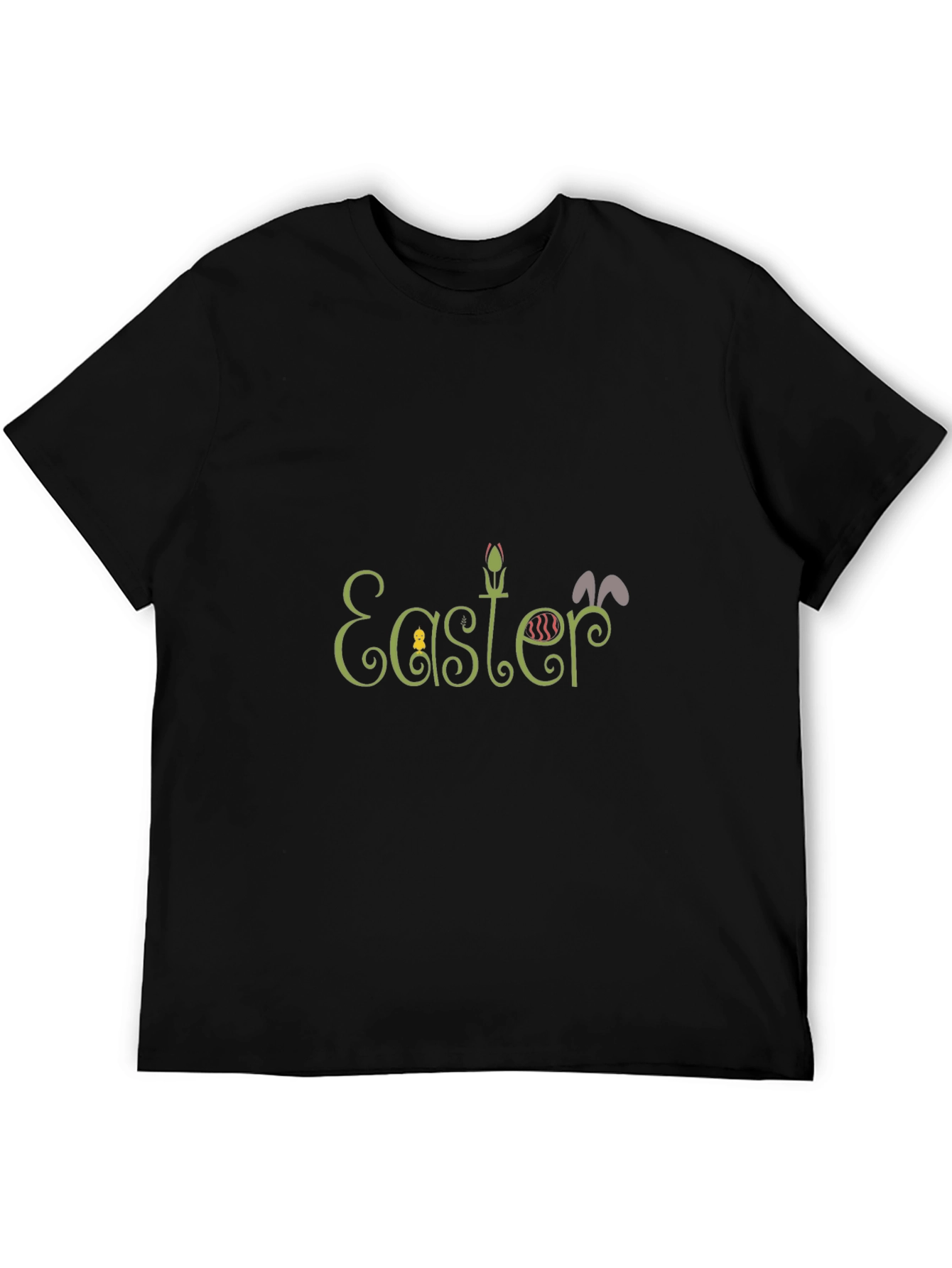 Easter Themed Black Graphic T-Shirt