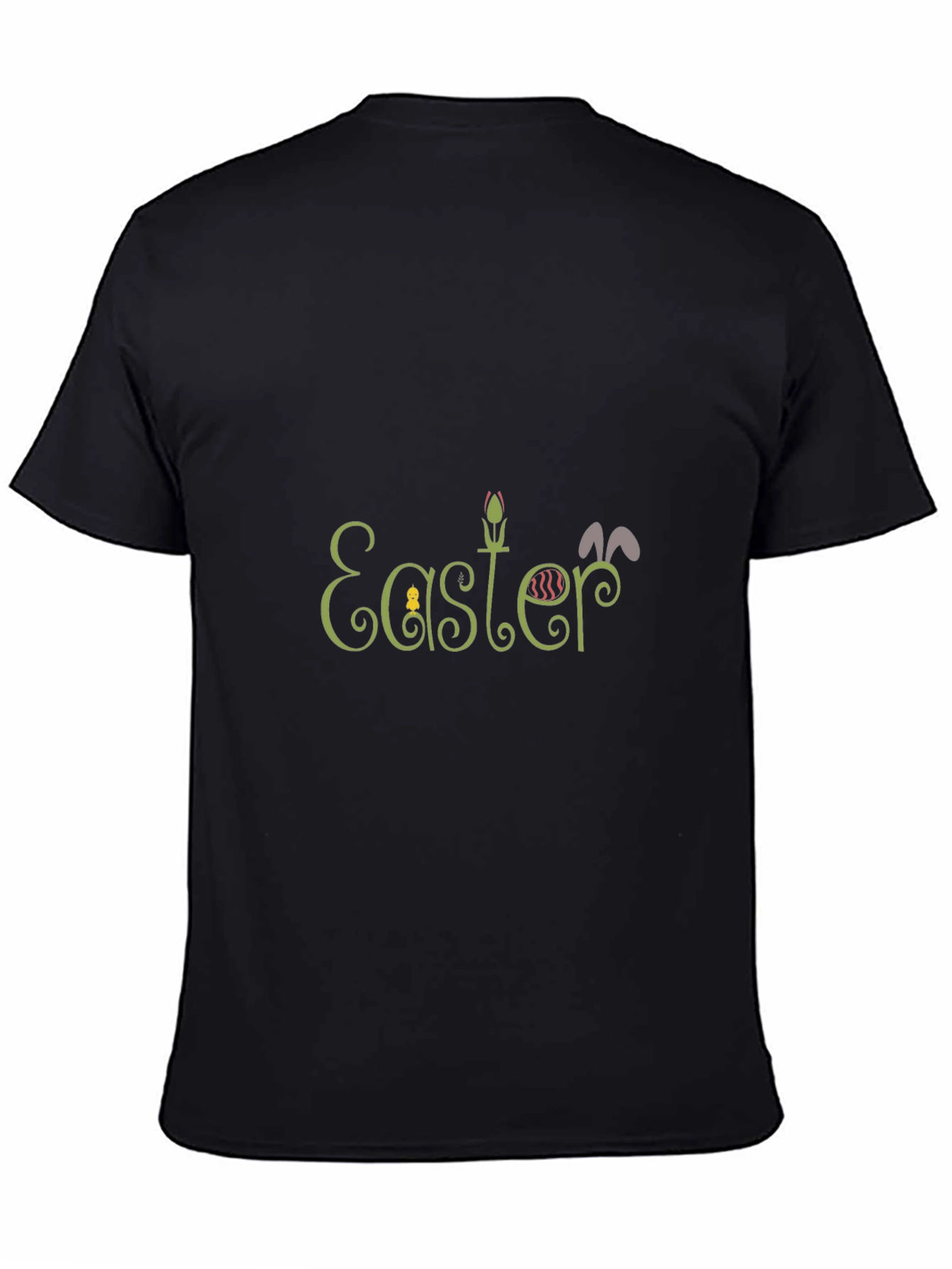 Easter Themed Black Graphic T-Shirt
