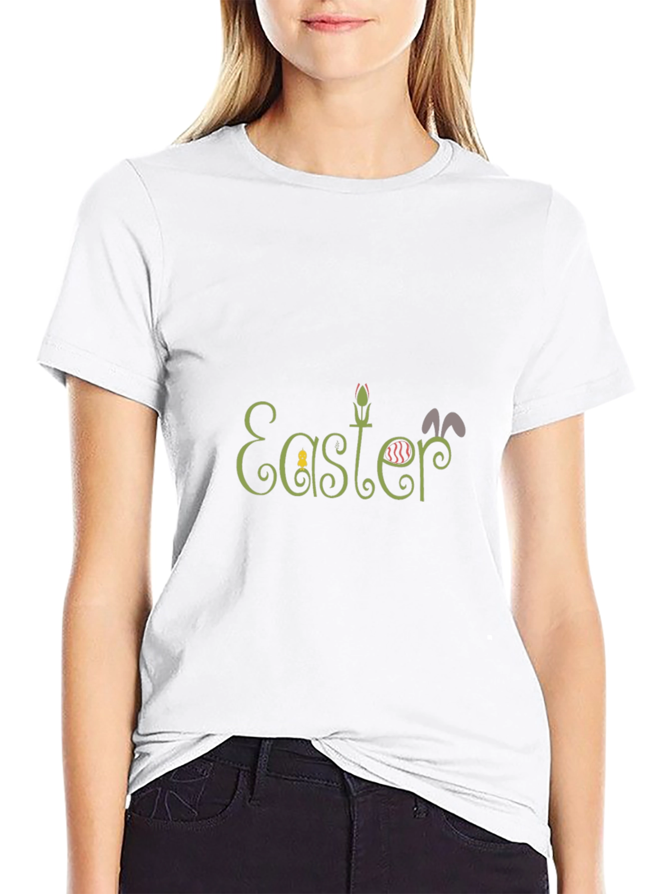 Easter Themed Black Graphic T-Shirt