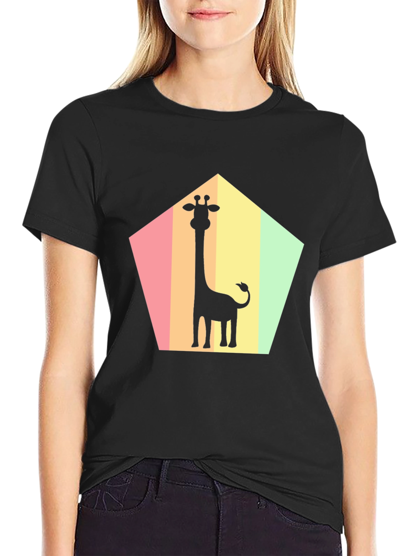 Giraffe Silhouette Graphic Tee