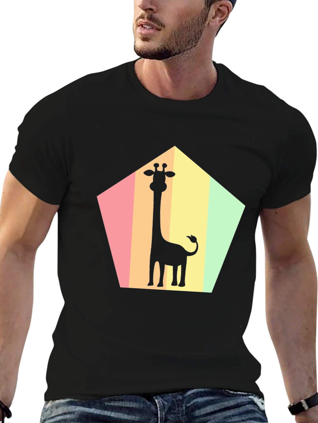 Giraffe Silhouette Graphic Tee
