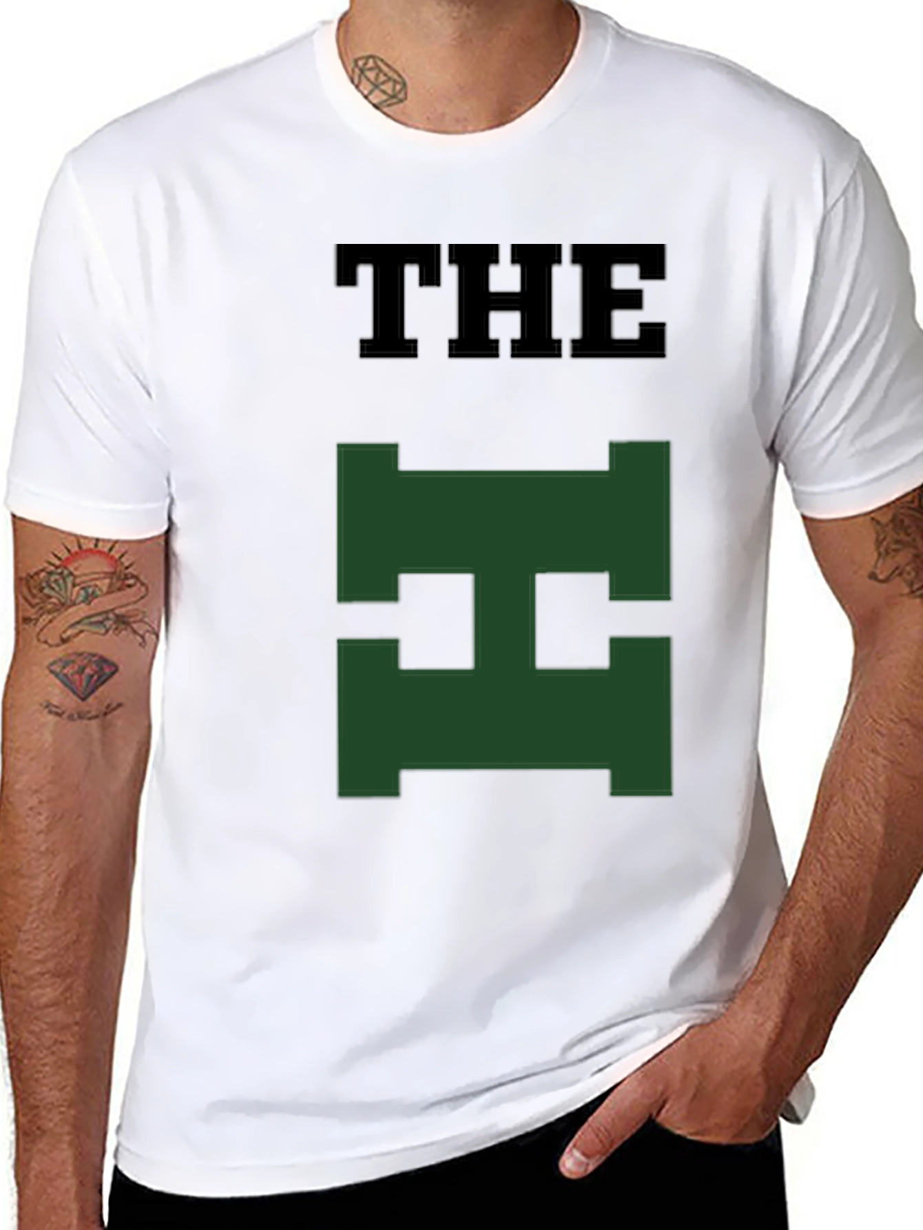 The Green H Logo Black T-Shirt