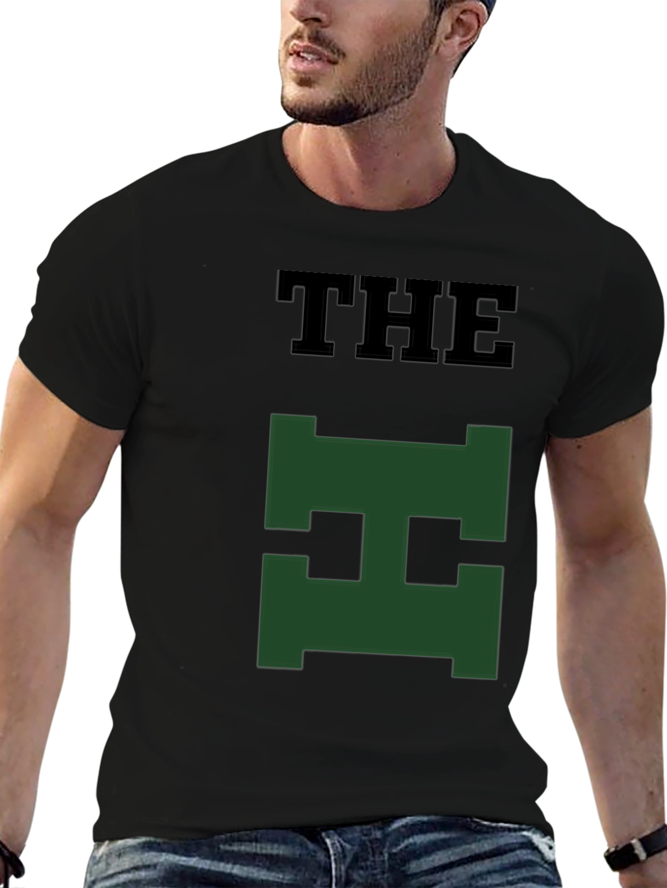 The Green H Logo Black T-Shirt