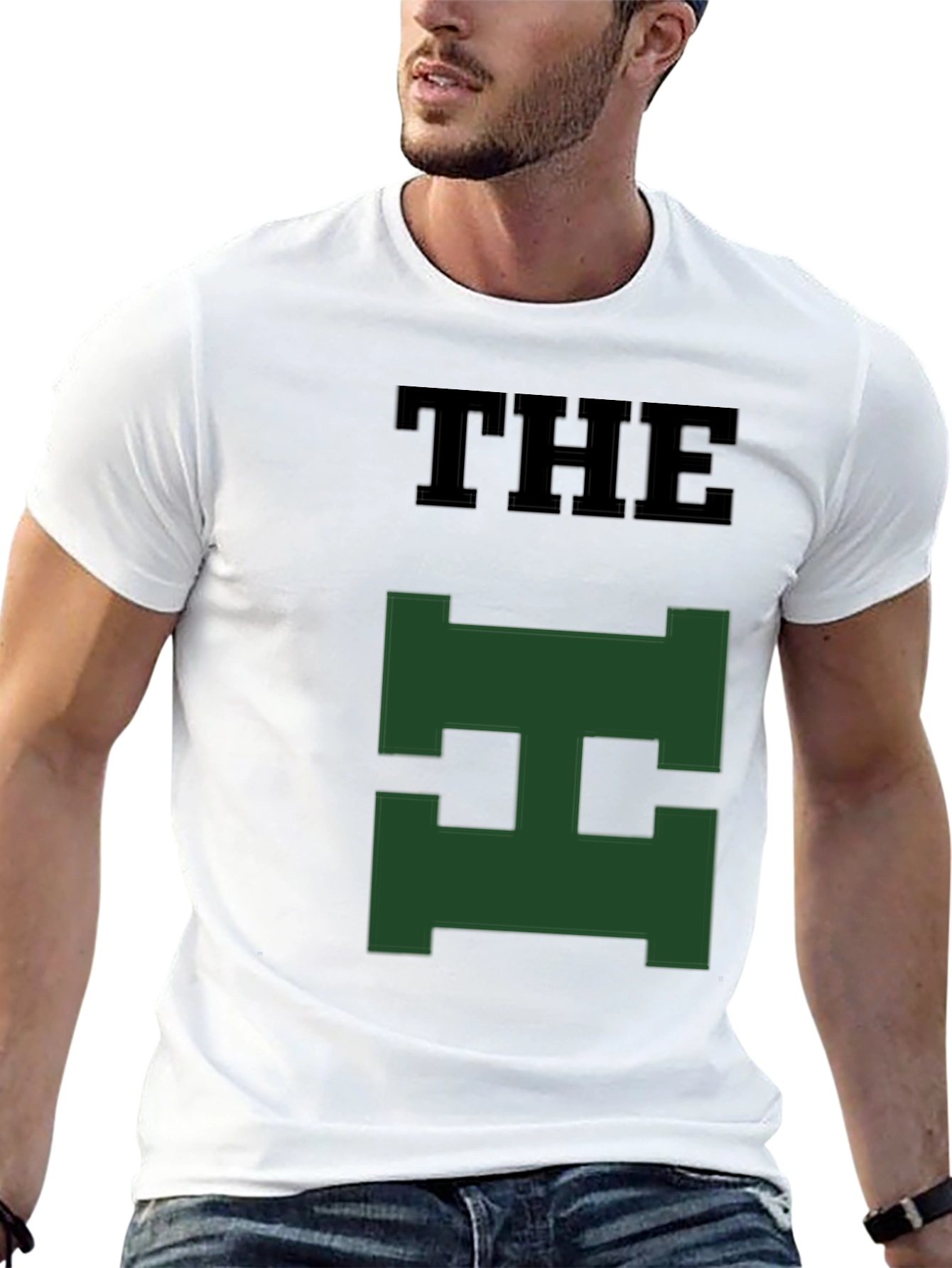 The Green H Logo Black T-Shirt