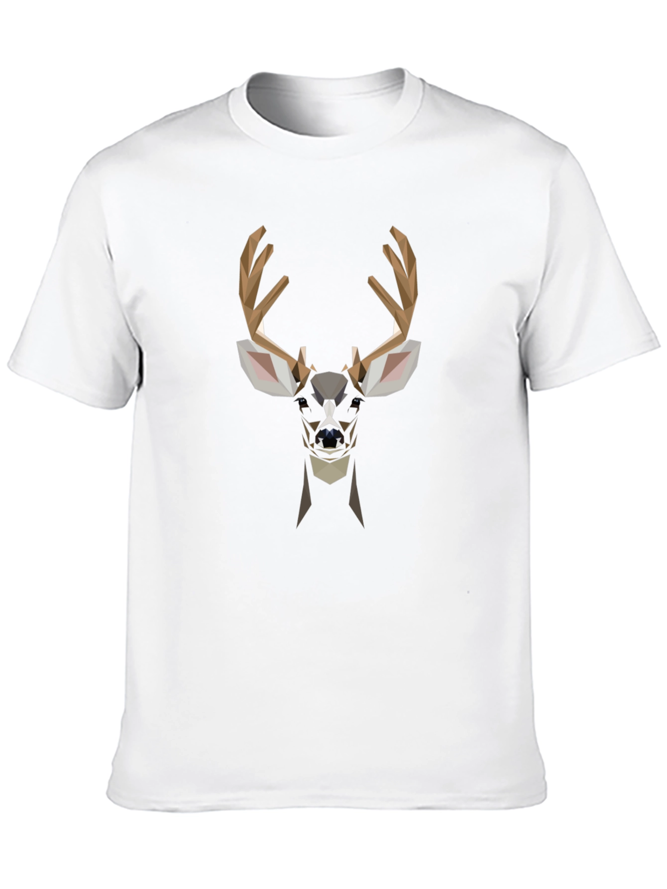 Geometric Deer Graphic Tee - Modern Animal Print