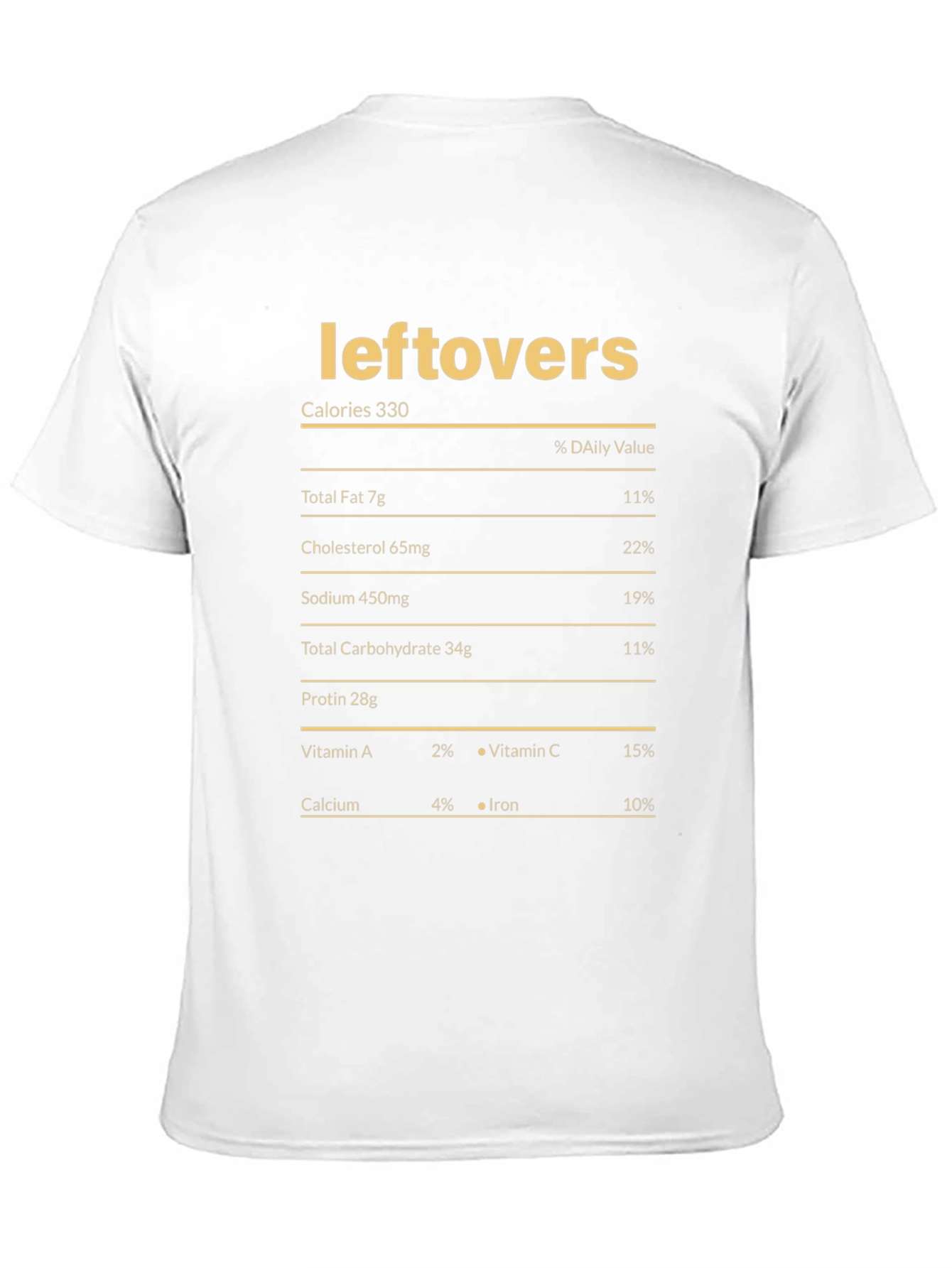 Leftovers Nutrition Facts T-Shirt - Funny Foodie Tee