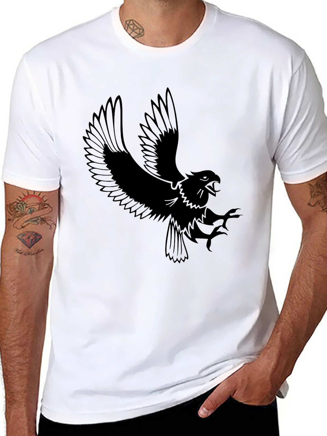 Mens Black Eagle Graphic Tee