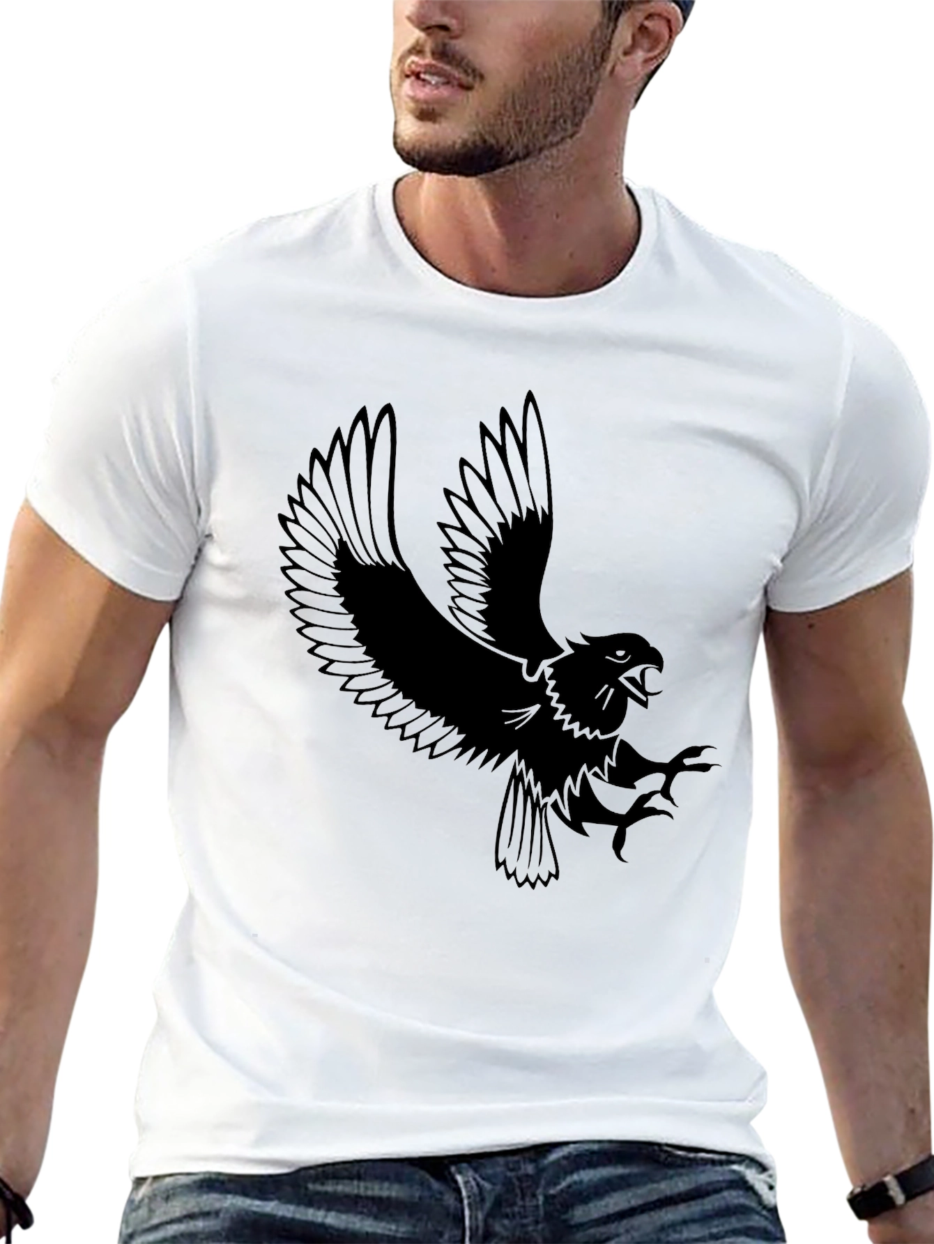 Mens Black Eagle Graphic Tee
