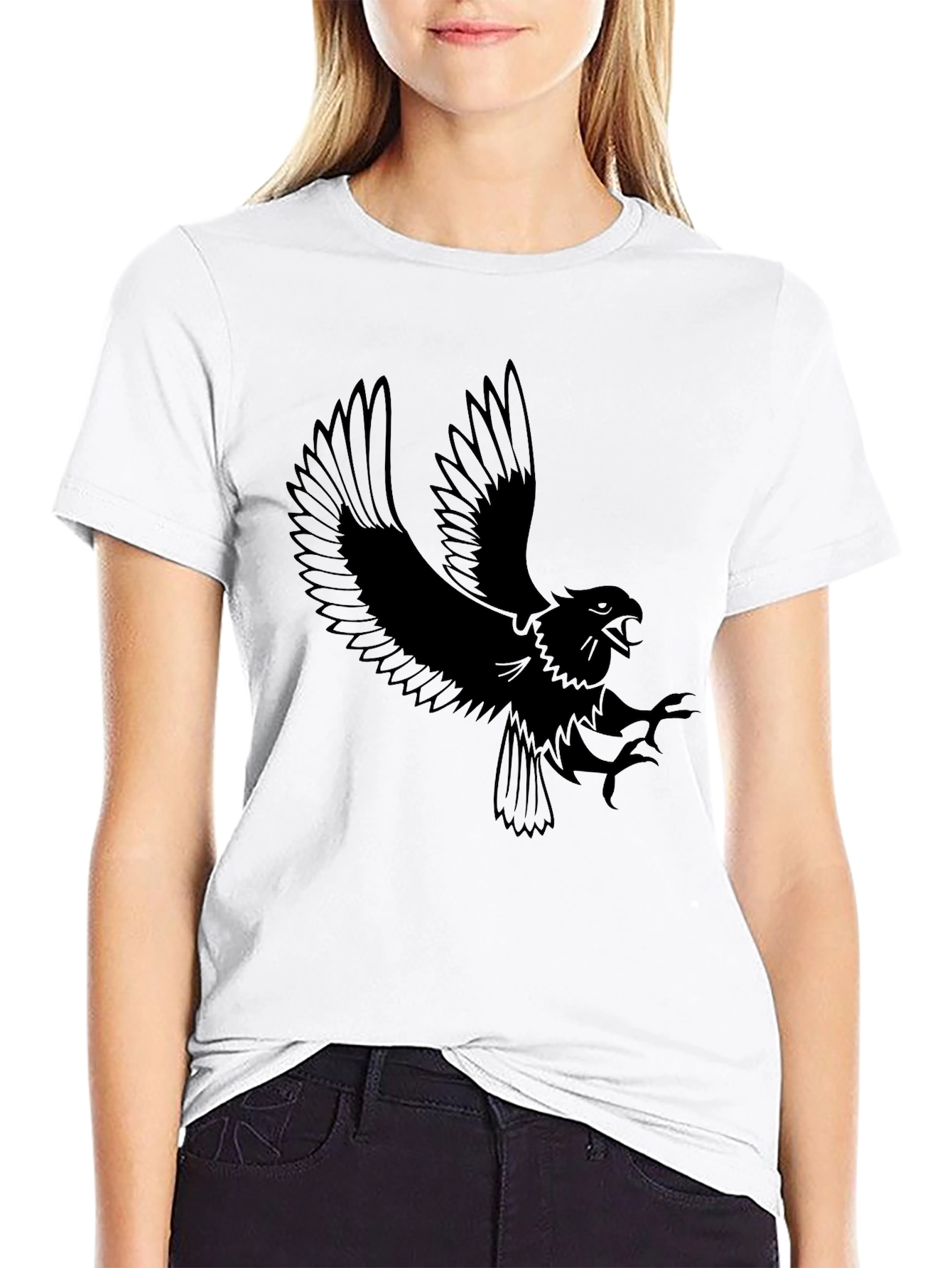 Mens Black Eagle Graphic Tee