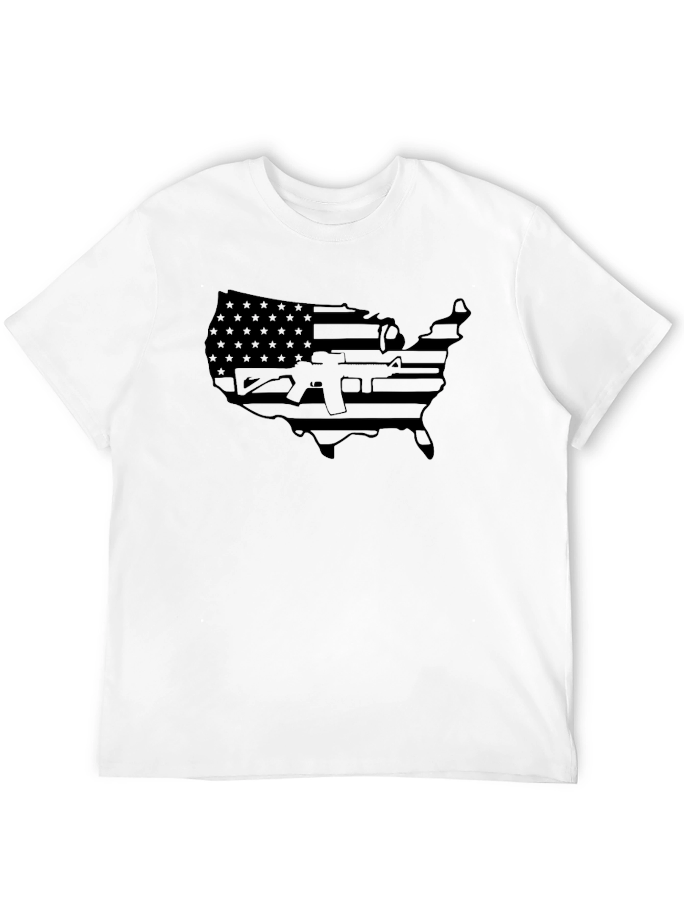 USA Flag Gun Graphic T-Shirt