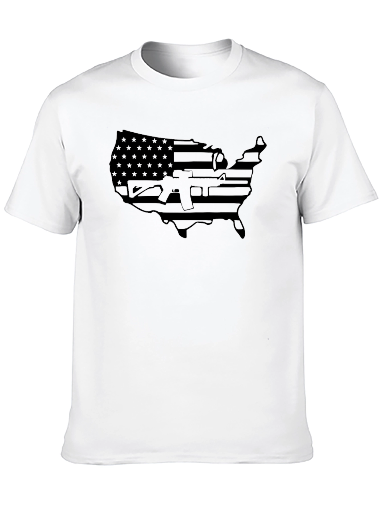 USA Flag Gun Graphic T-Shirt