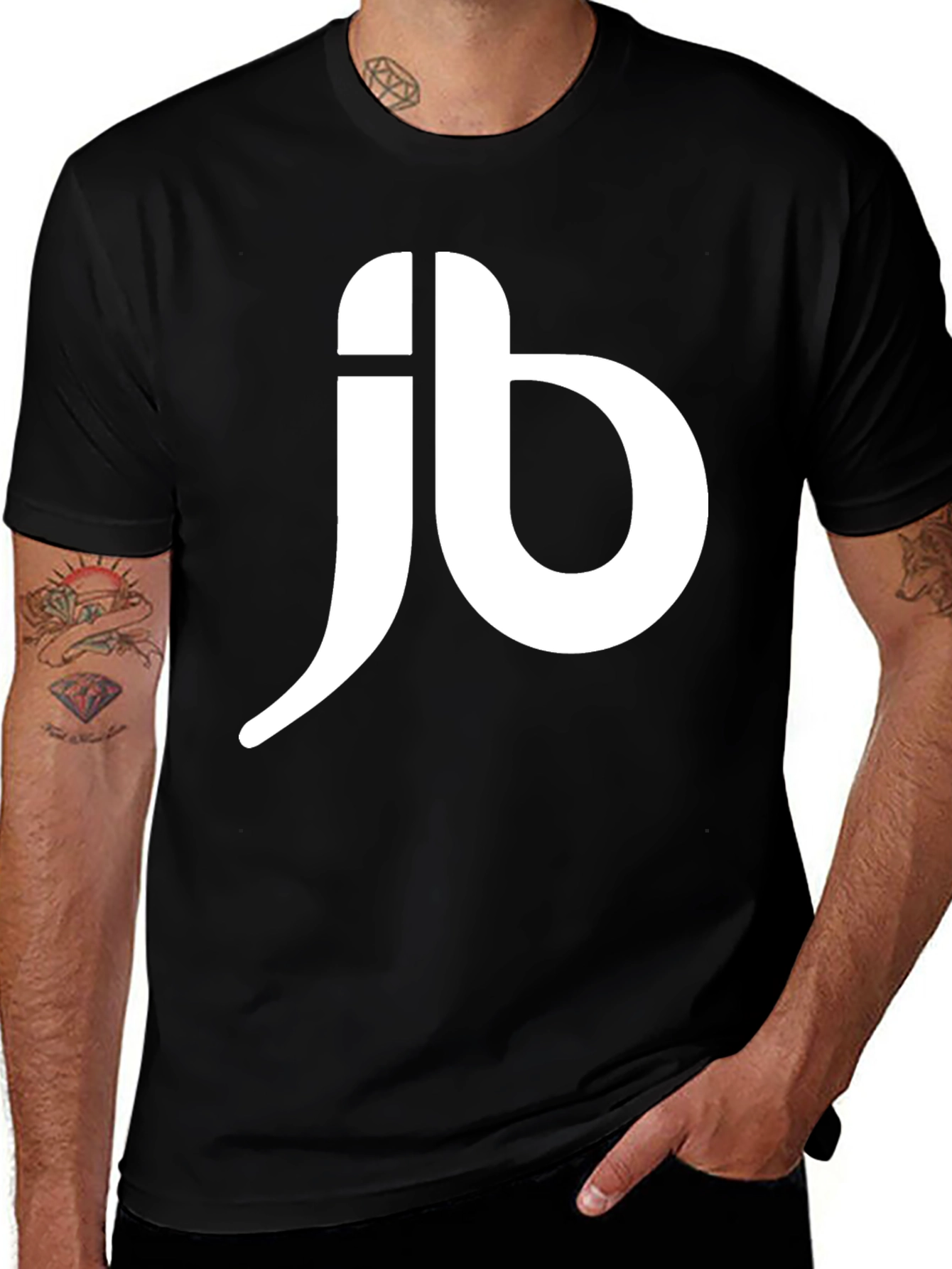Mens Black T-Shirt with White JB Logo
