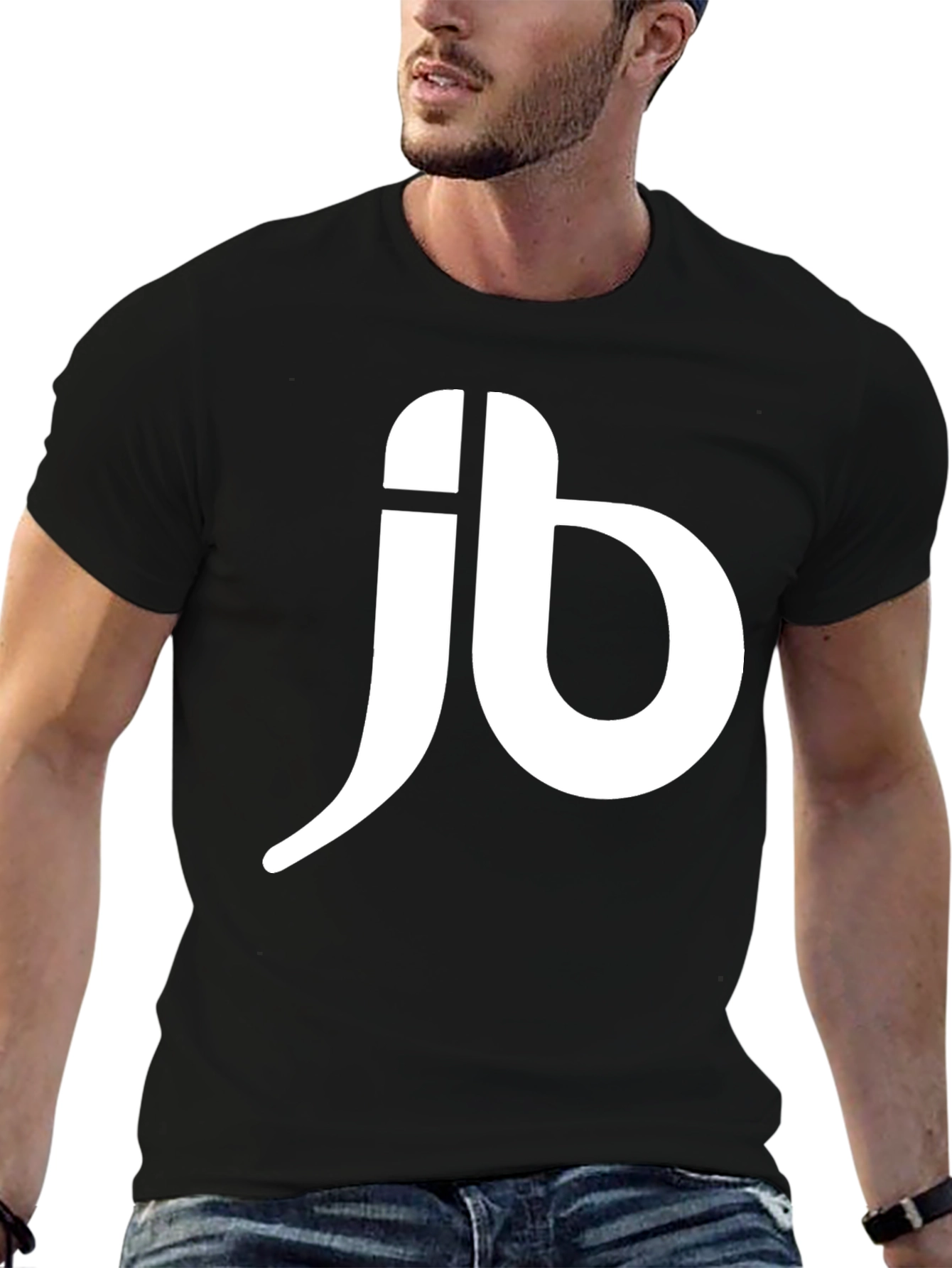 Mens Black T-Shirt with White JB Logo