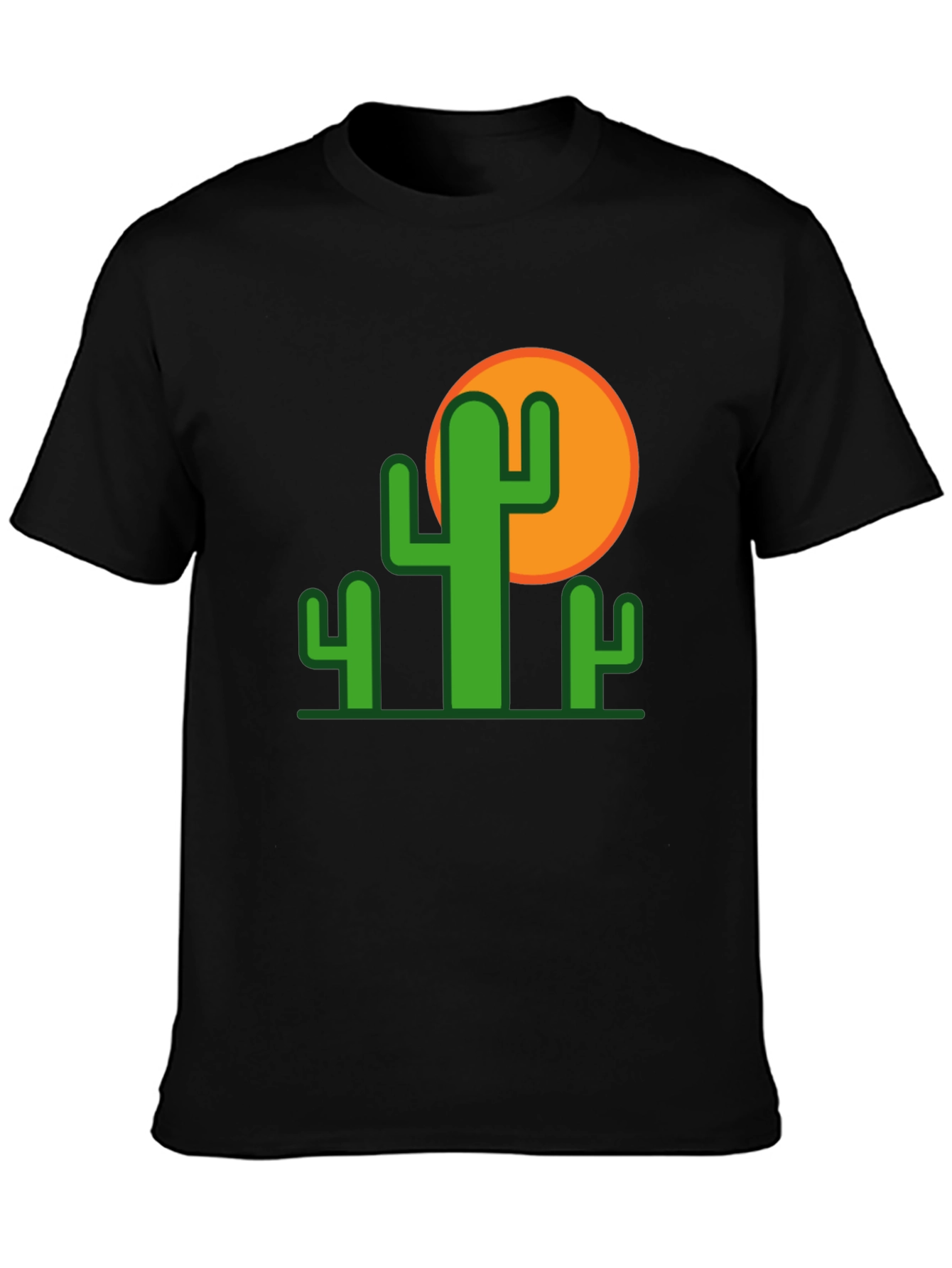 Cactus Graphic Tee - Black Cotton T-Shirt