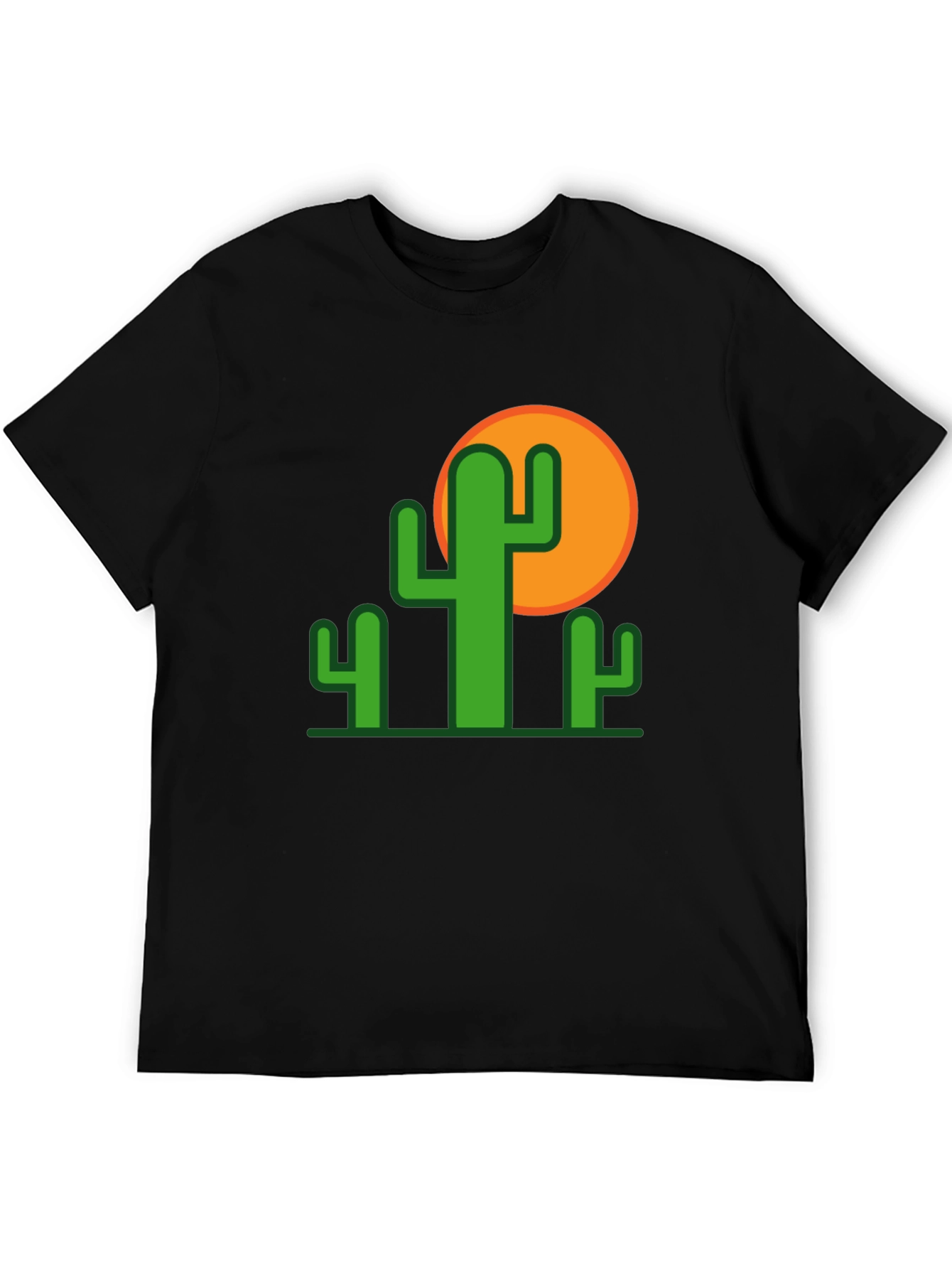 Cactus Graphic Tee - Black Cotton T-Shirt