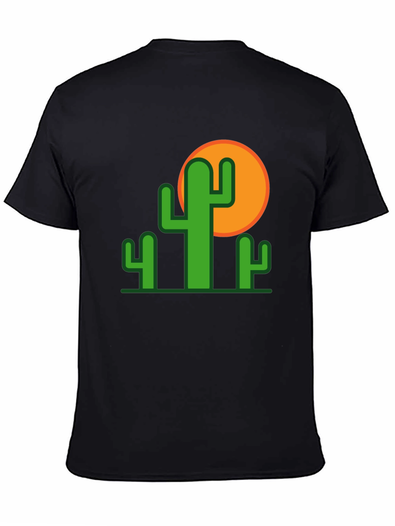 Cactus Graphic Tee - Black Cotton T-Shirt