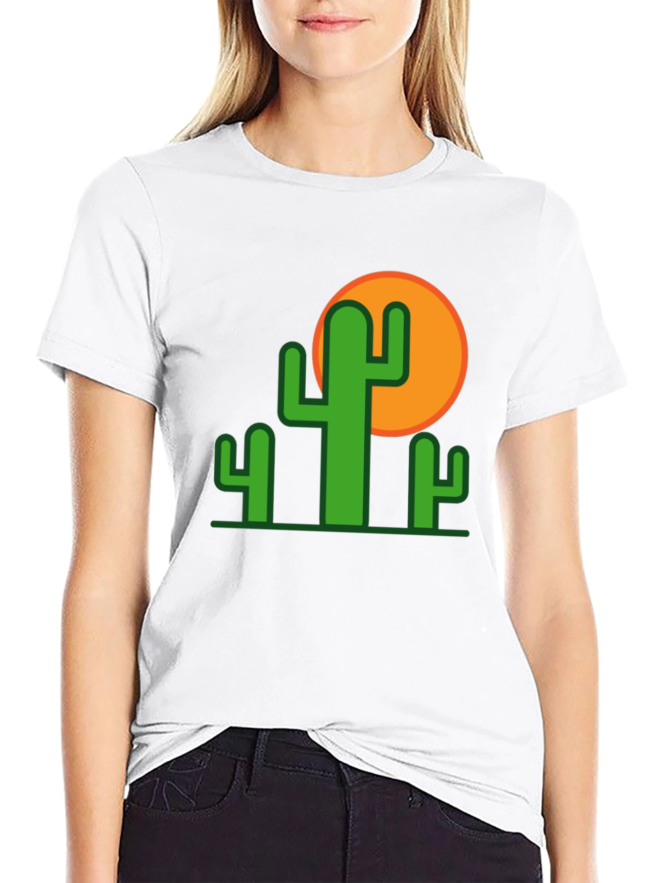 Cactus Graphic Tee - Black Cotton T-Shirt