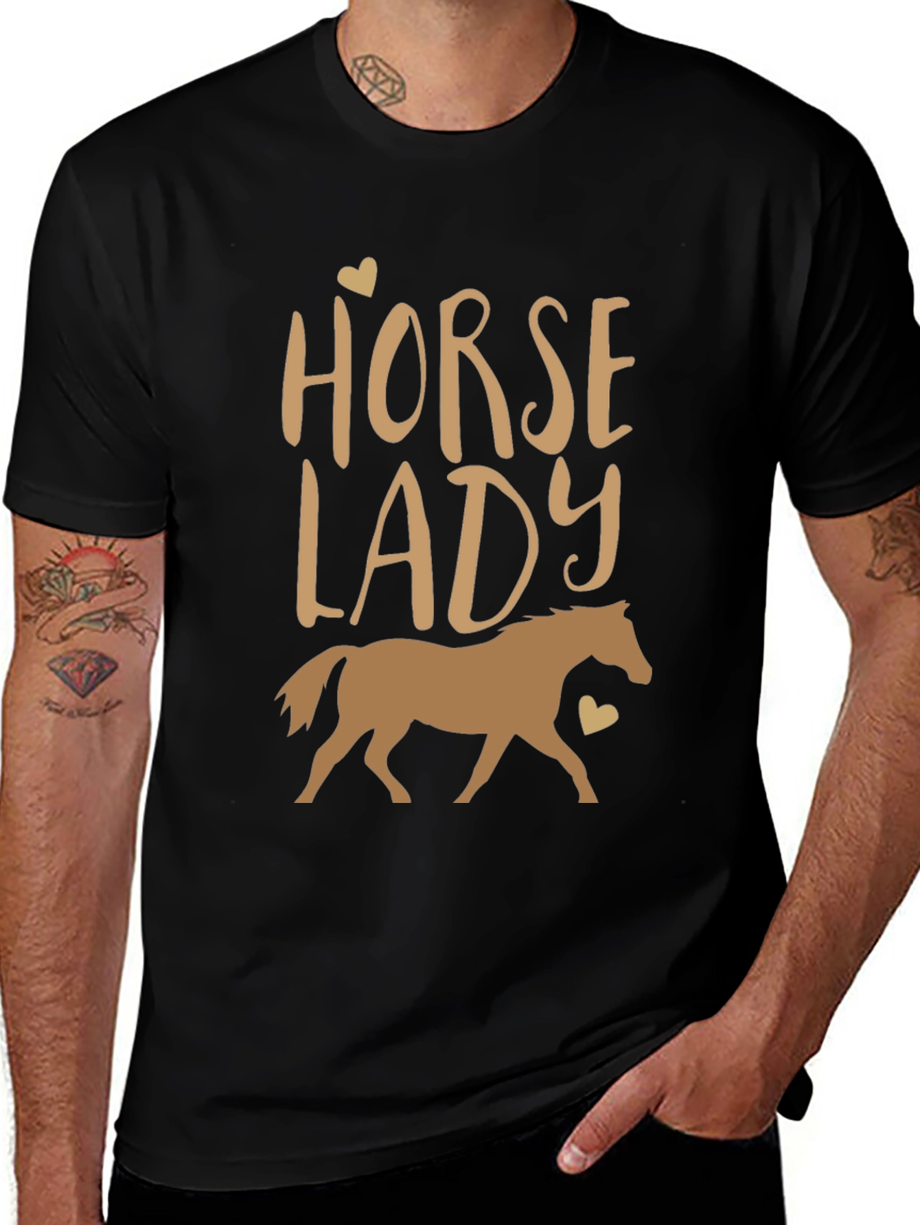 Horse Lady Graphic Tee - Equestrian Style Shirt