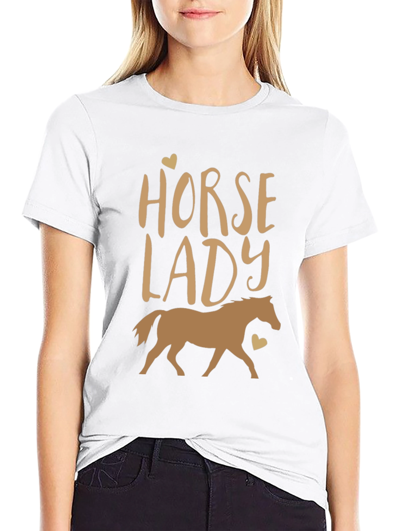 Horse Lady Graphic Tee - Equestrian Style Shirt