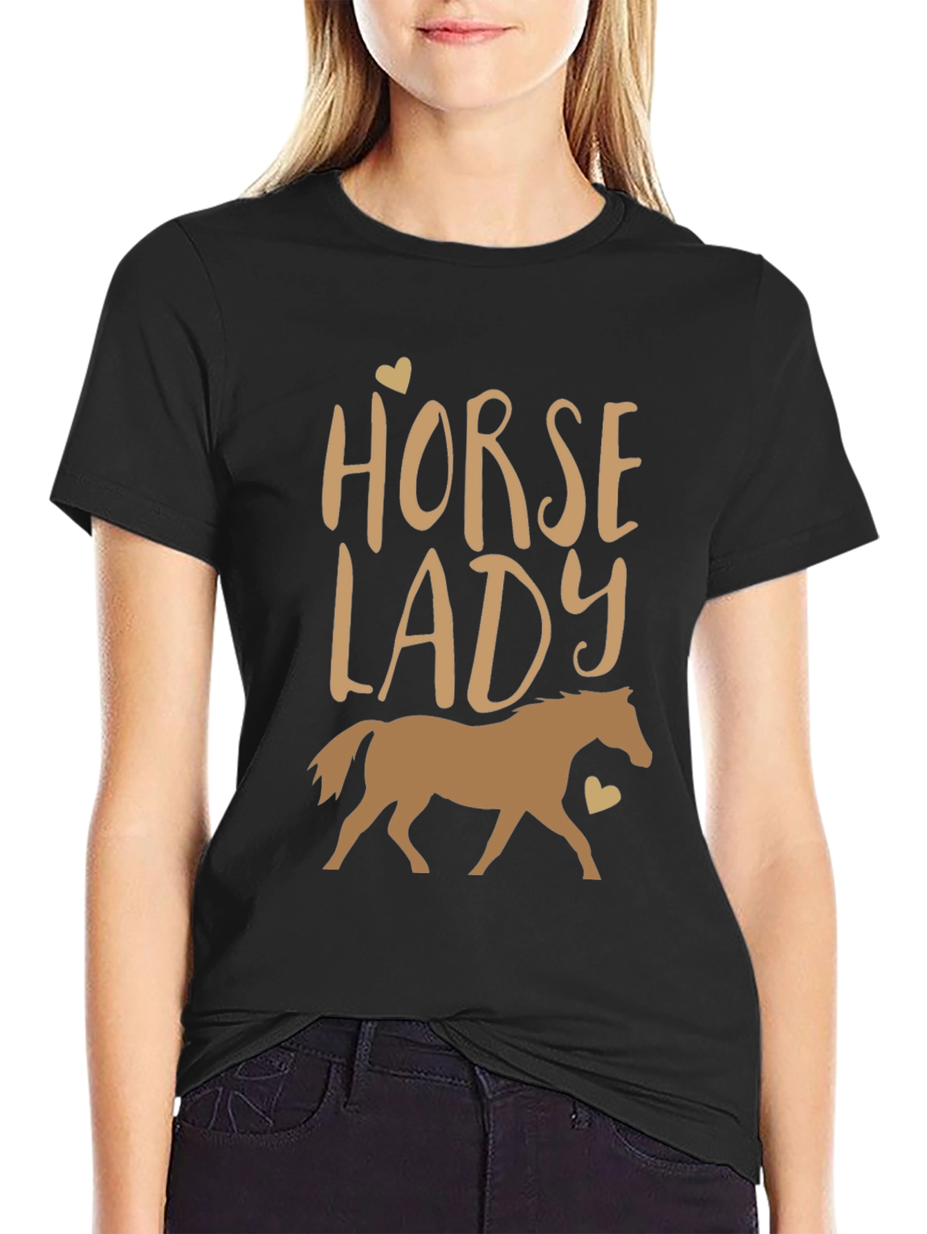 Horse Lady Graphic Tee - Equestrian Style Shirt