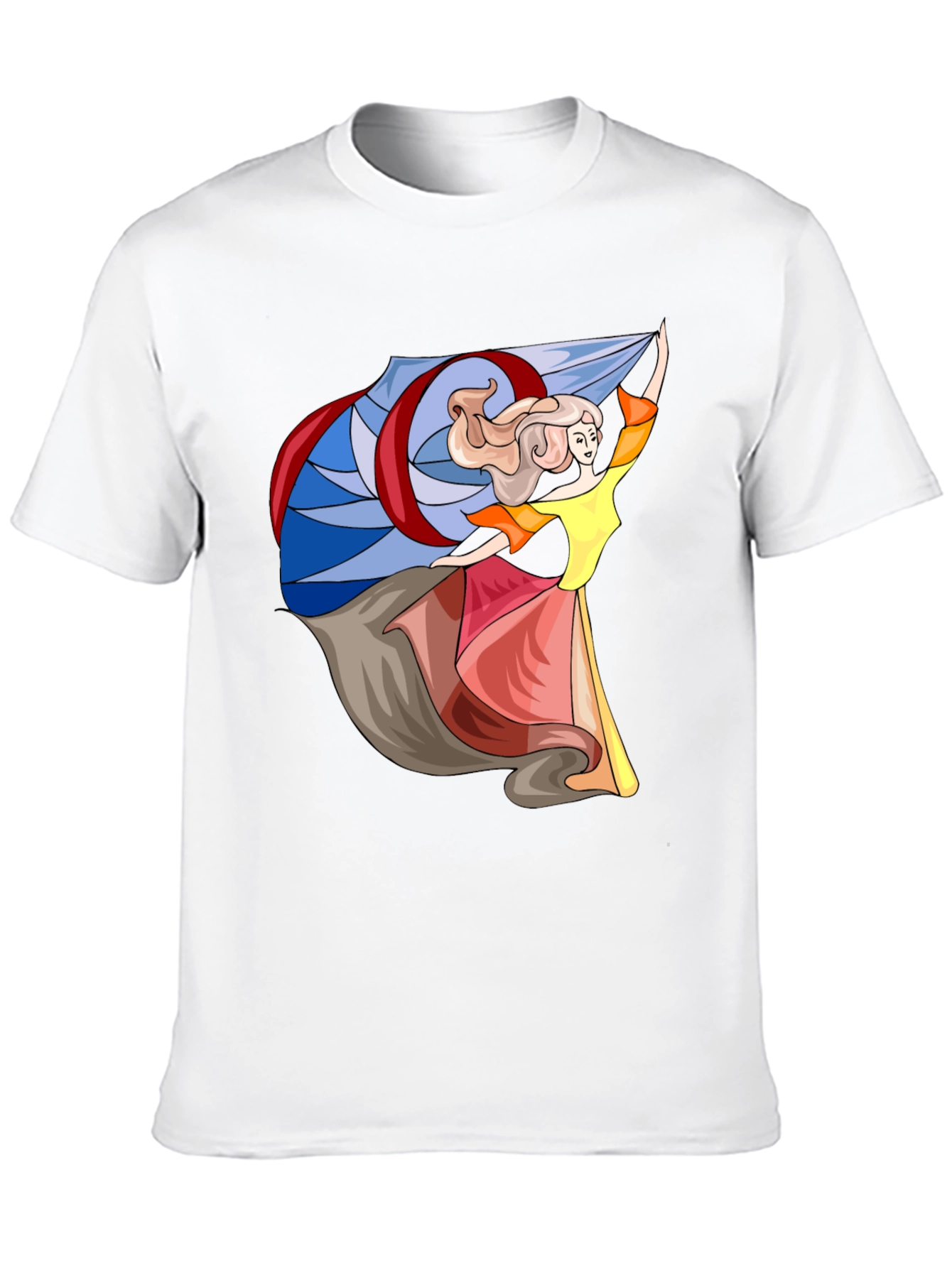 Whimsical Dancer Graphic Tee - Black Cotton Blend