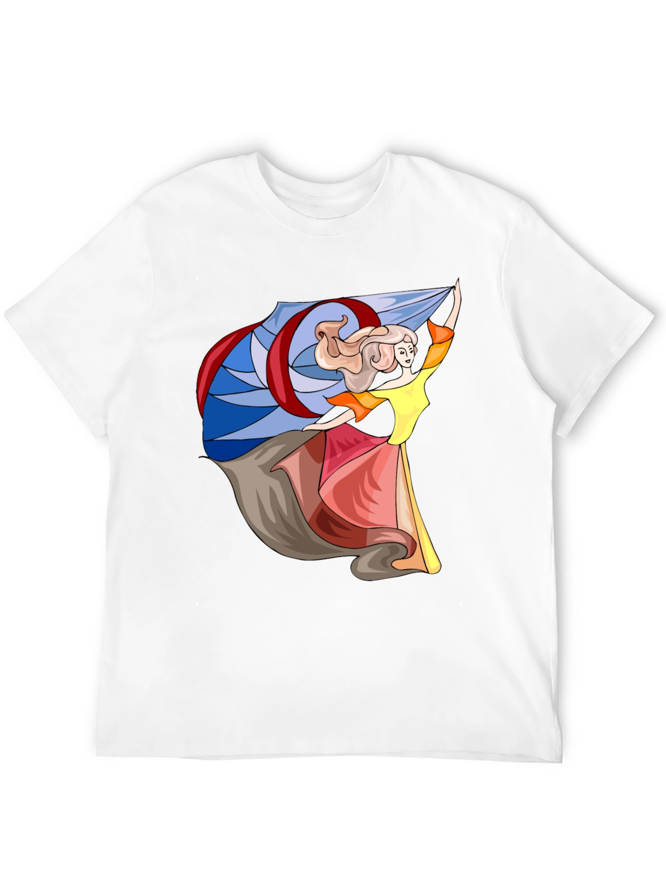 Whimsical Dancer Graphic Tee - Black Cotton Blend