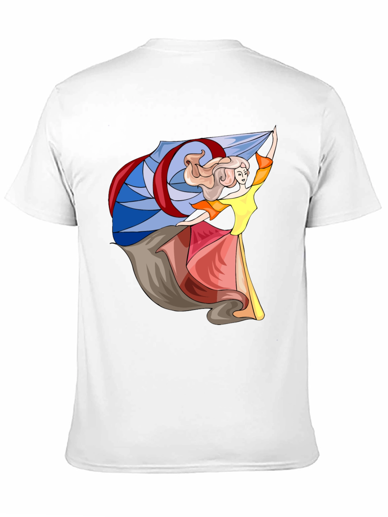 Whimsical Dancer Graphic Tee - Black Cotton Blend