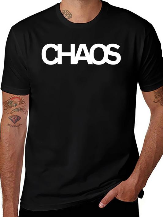 Chaos Graphic Print Mens Black T-Shirt