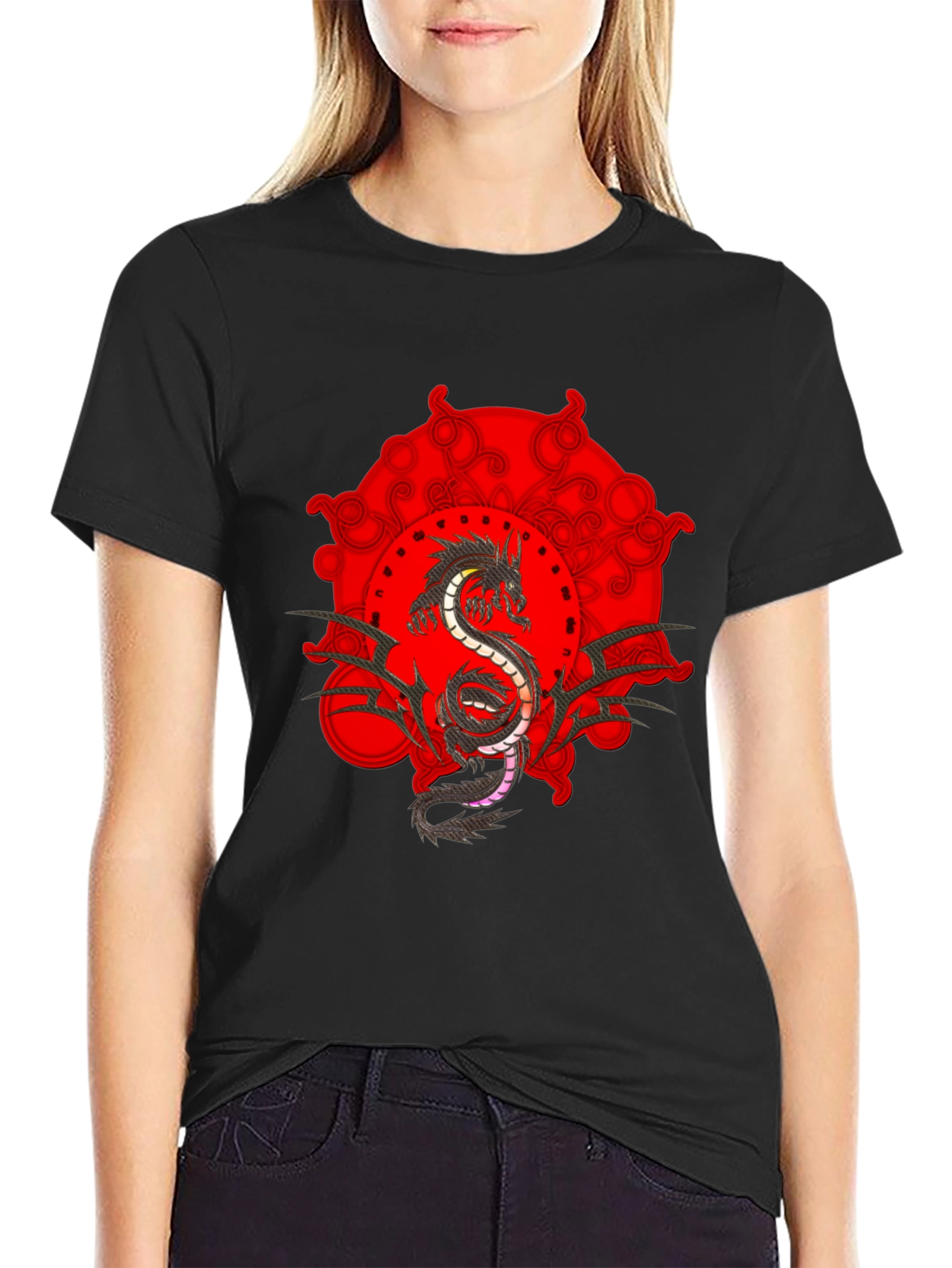 Black Dragon Graphic Tee - Edgy Style