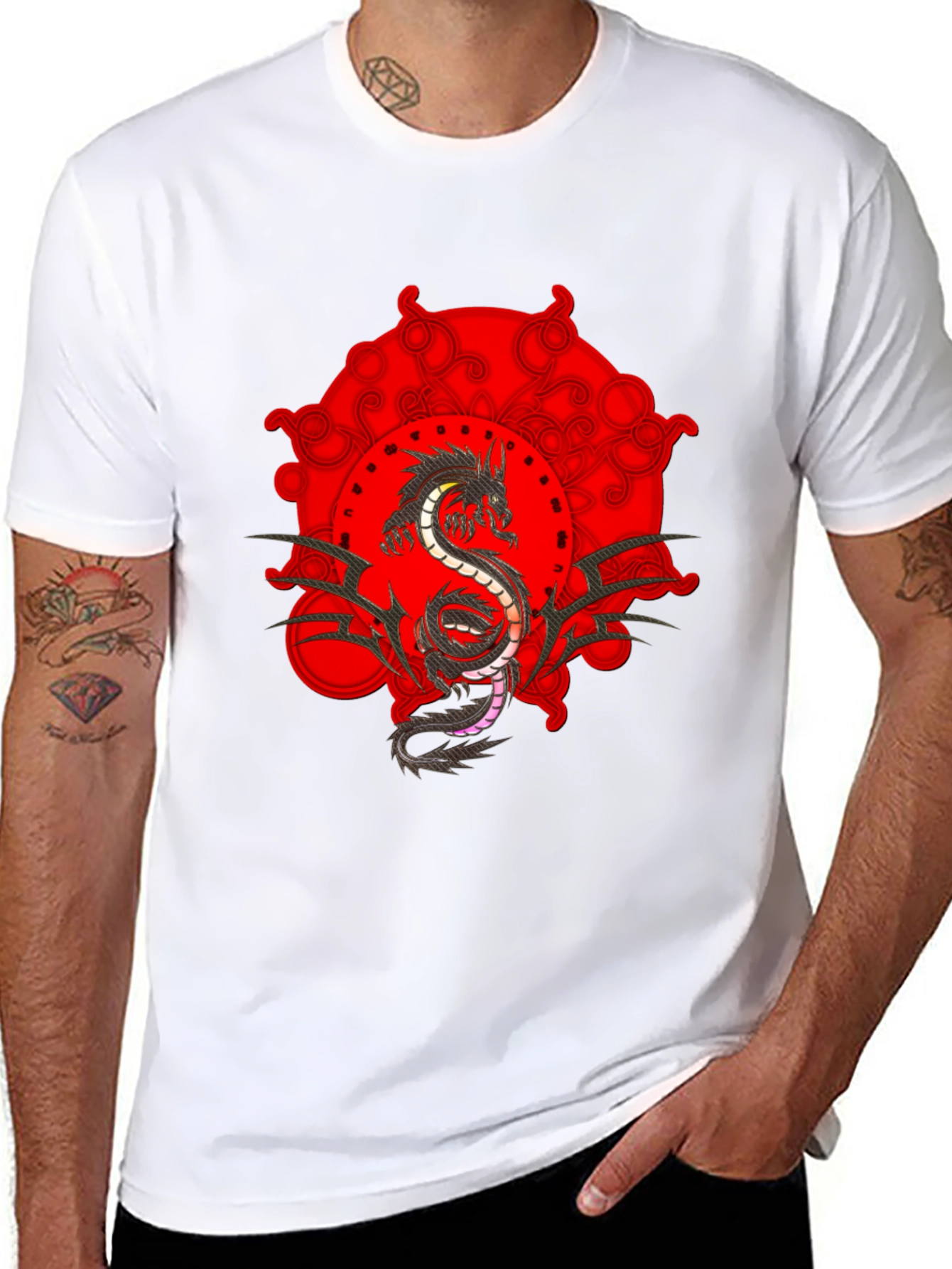 Black Dragon Graphic Tee - Edgy Style