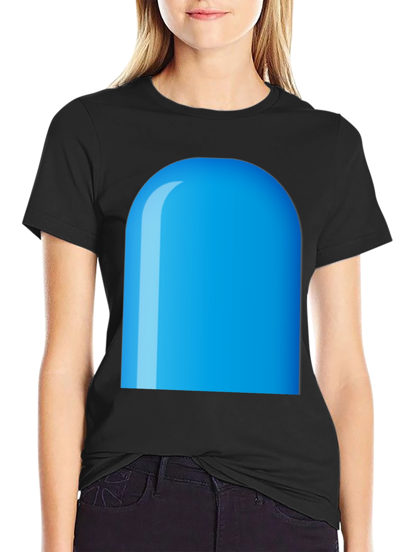 Blue Rounded Rectangle Graphic Tee