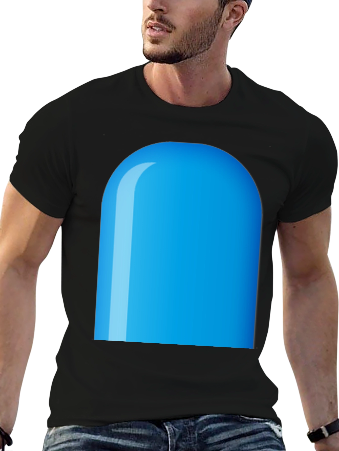 Blue Rounded Rectangle Graphic Tee