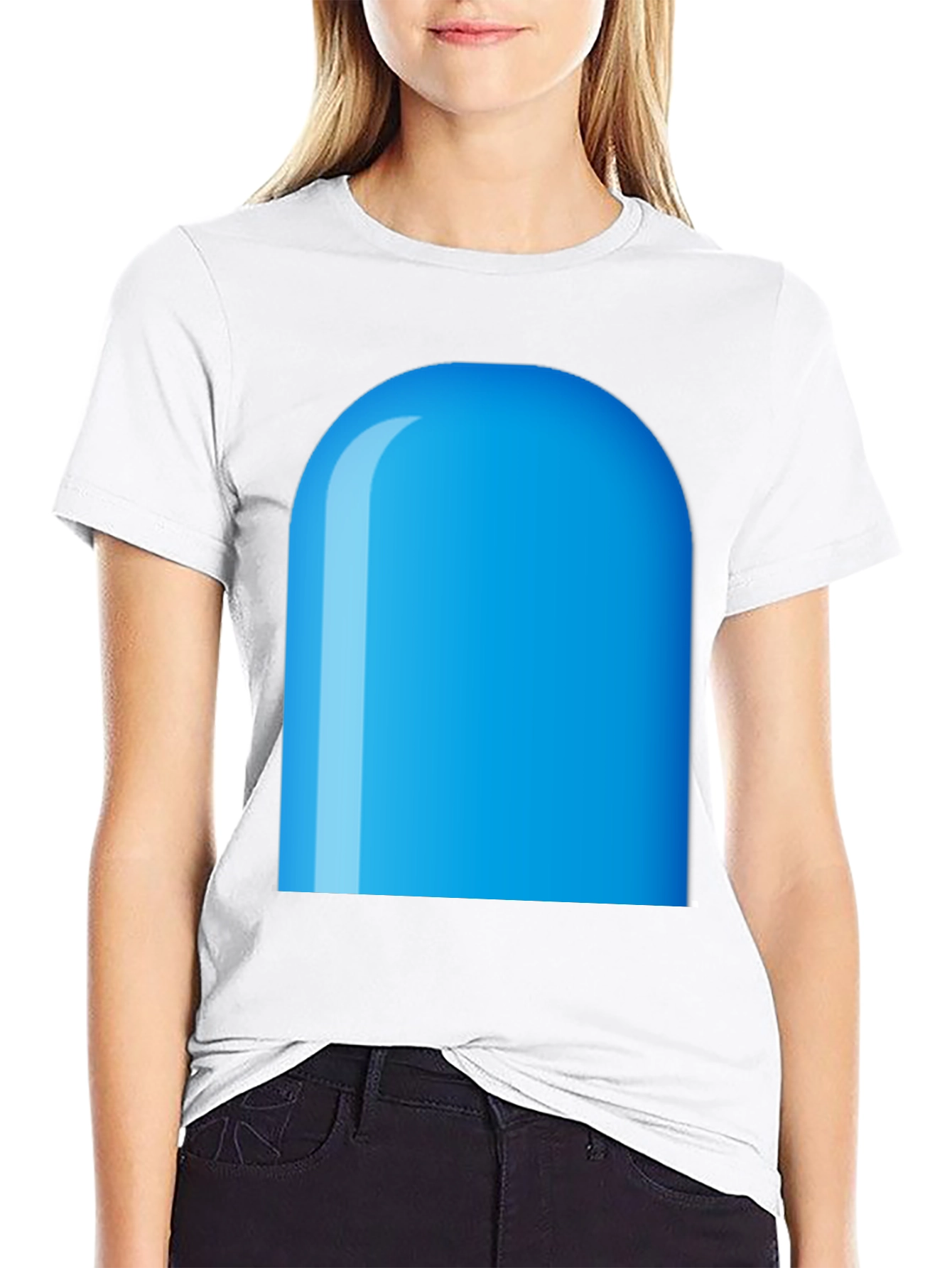 Blue Rounded Rectangle Graphic Tee