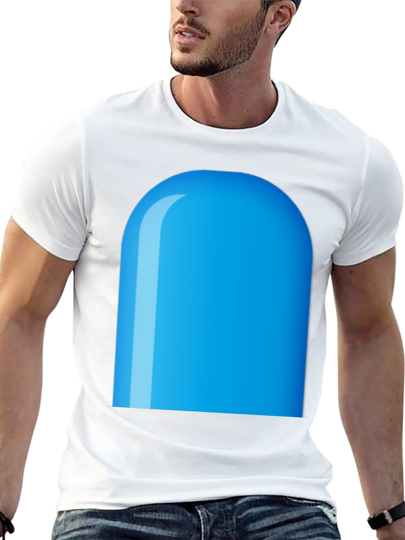 Blue Rounded Rectangle Graphic Tee
