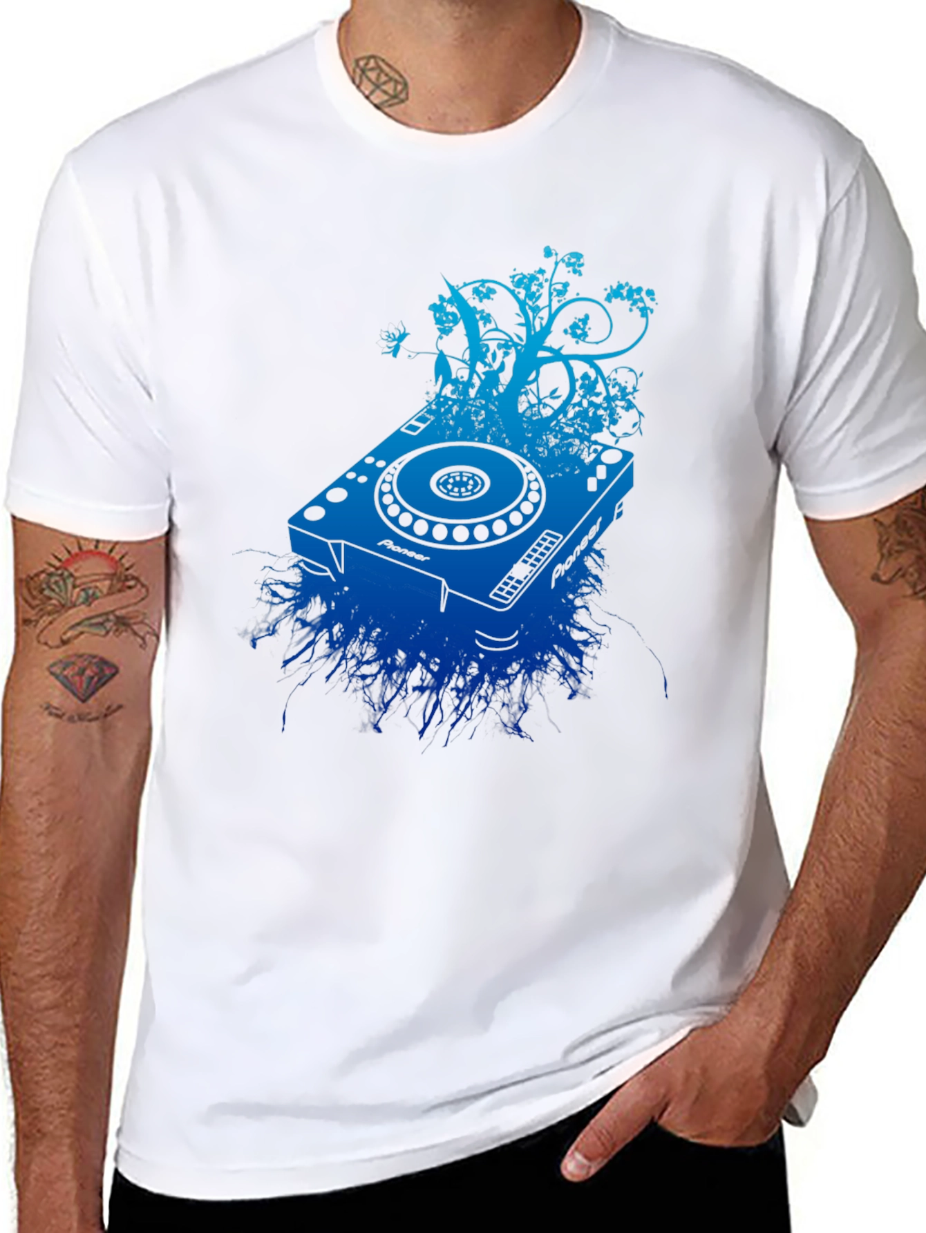 DJ Turntable Graphic Tee - Black