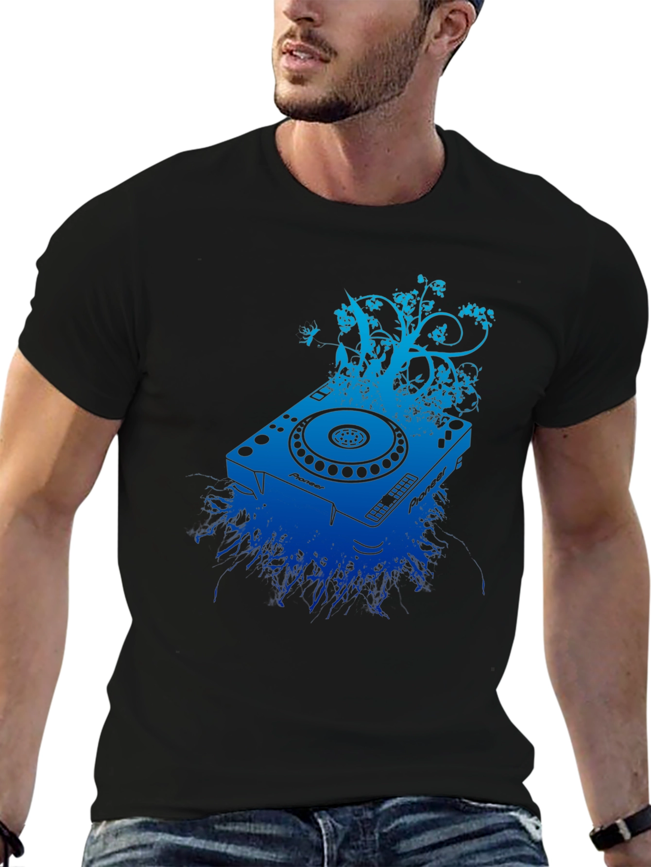DJ Turntable Graphic Tee - Black