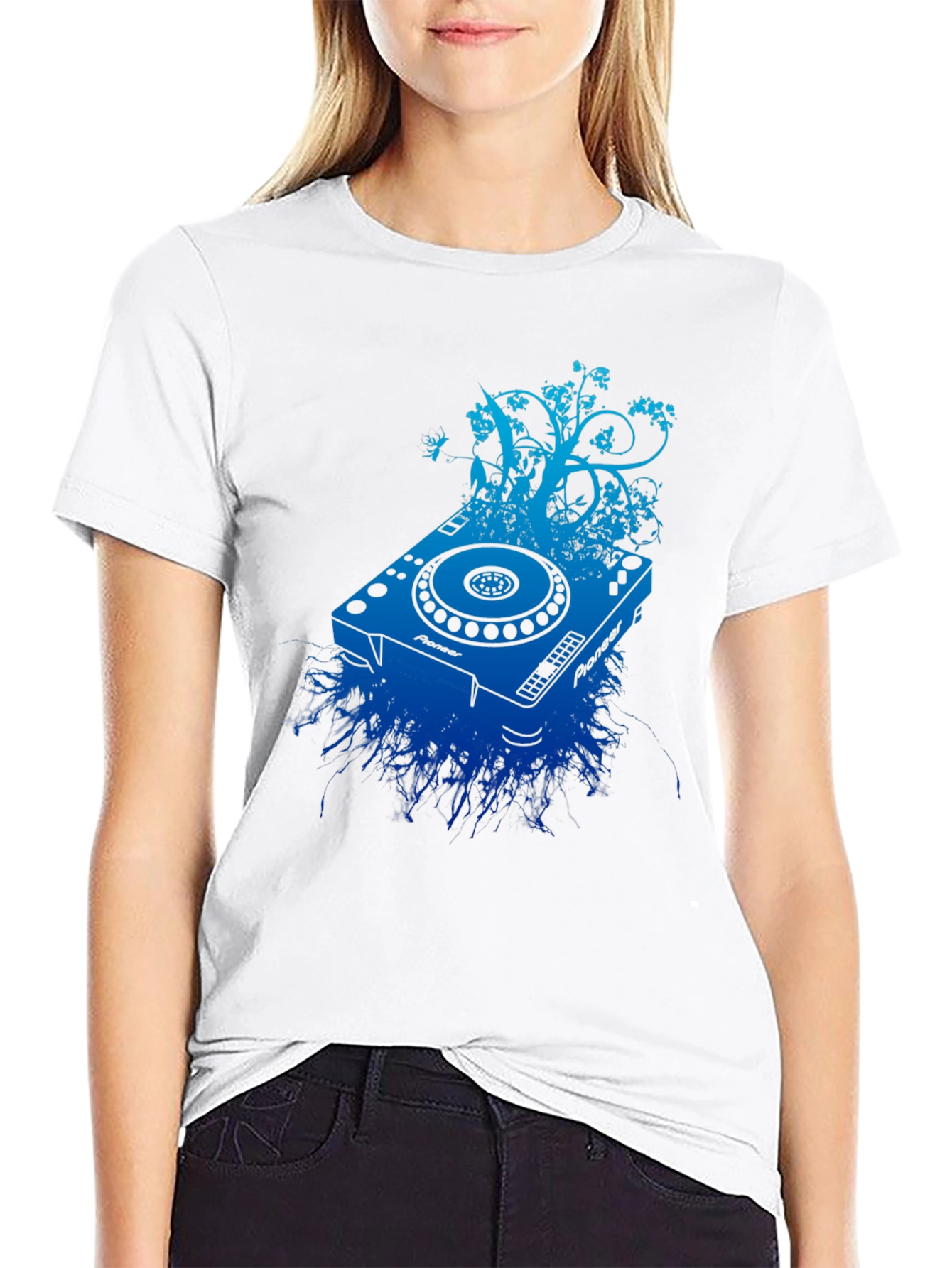 DJ Turntable Graphic Tee - Black