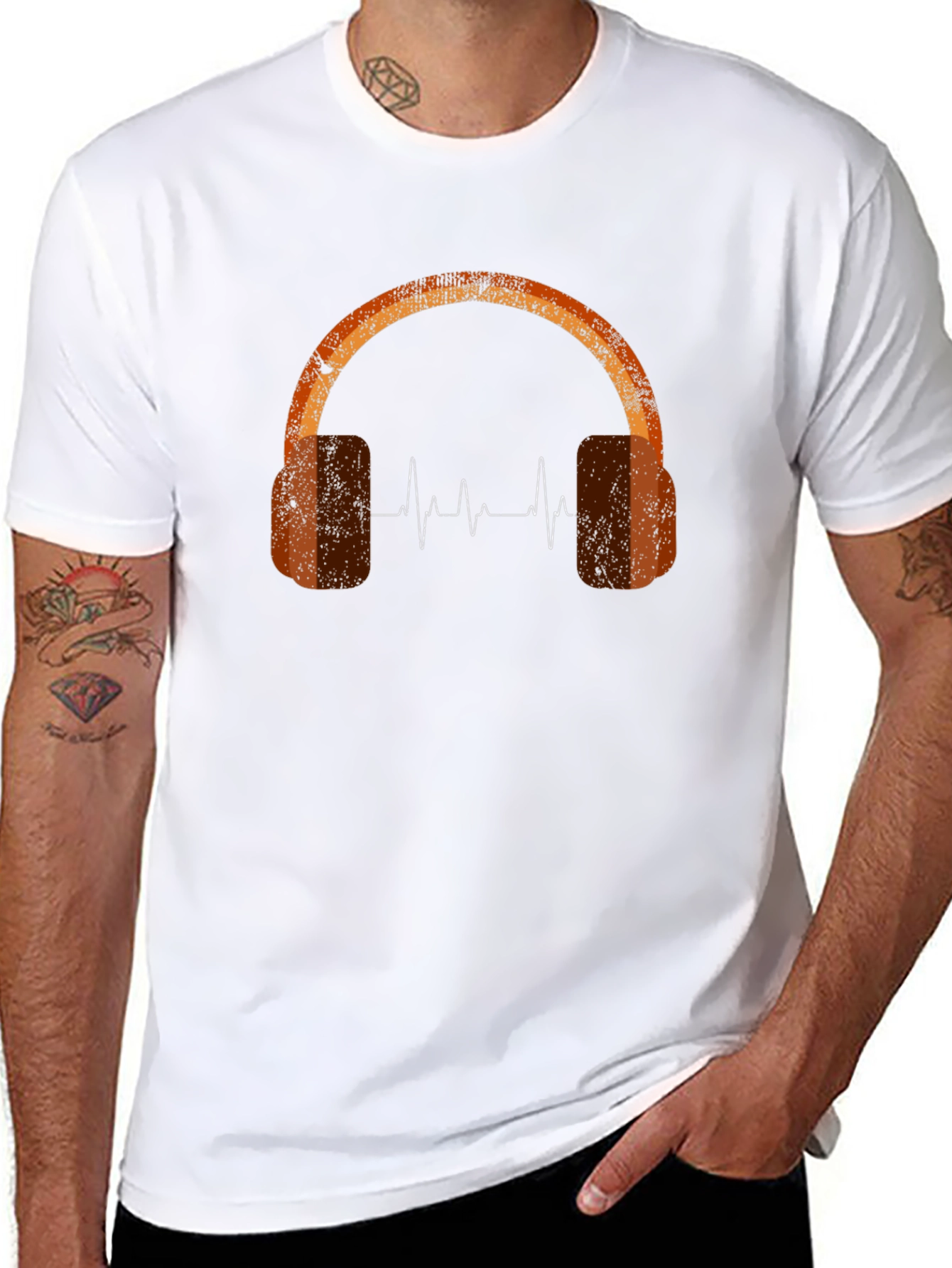 Retro Headphones Graphic Tee - Music Lover Style